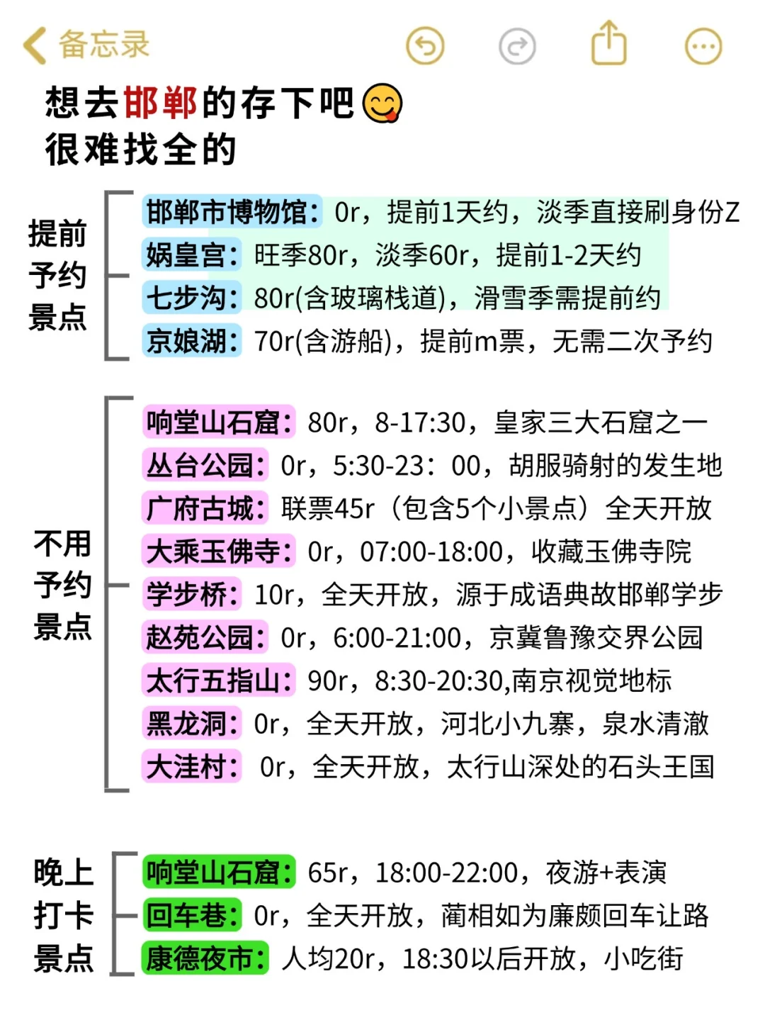 写给8-9月想来邯郸的姐妹👏超全避雷攻略