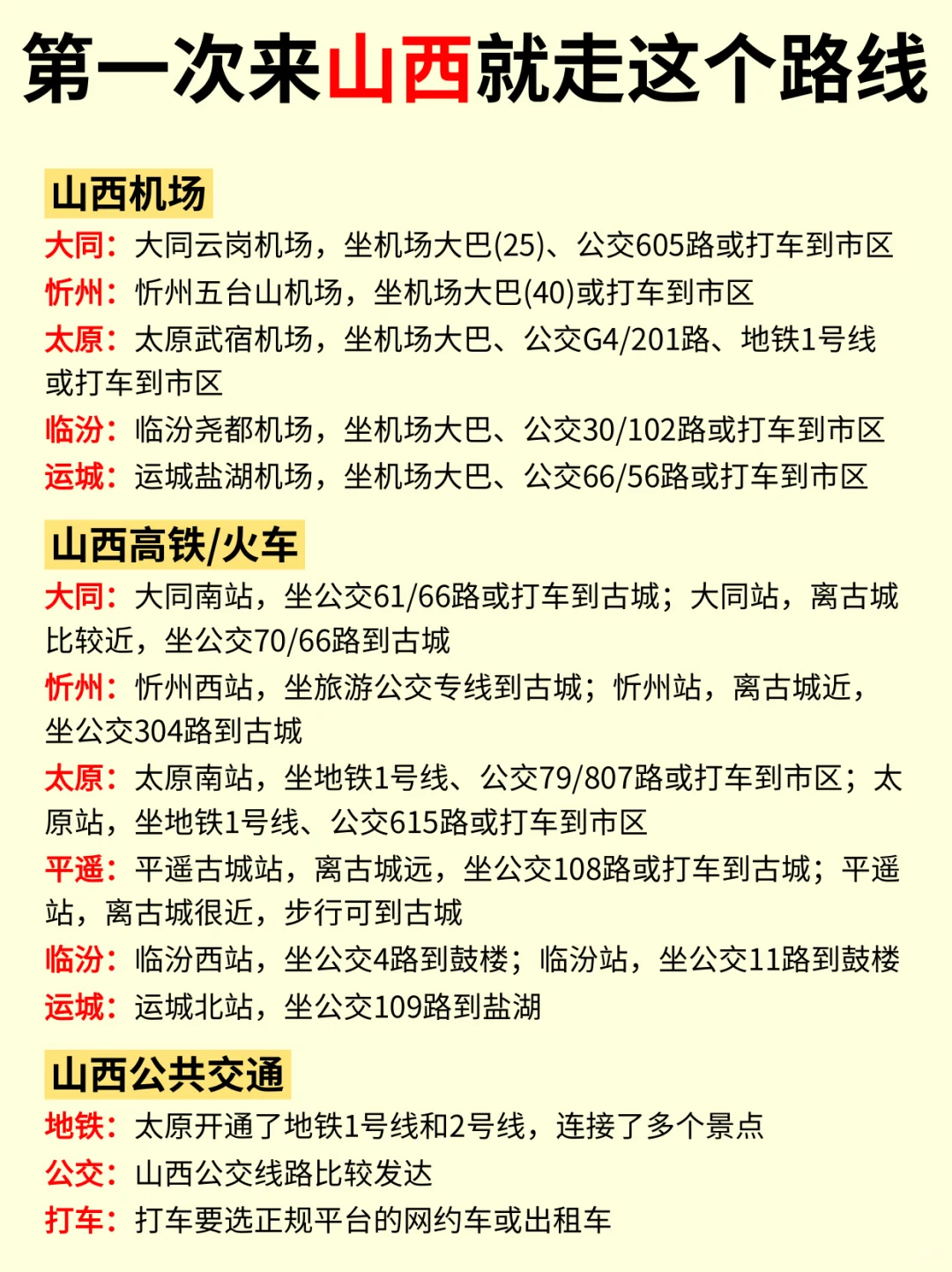第一次来山西旅游的宝子，这篇攻略必看！