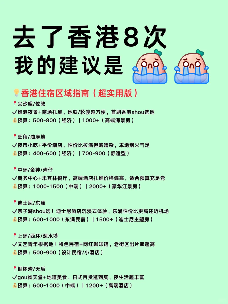 写给第一次来香港旅游的朋友！超全攻略！