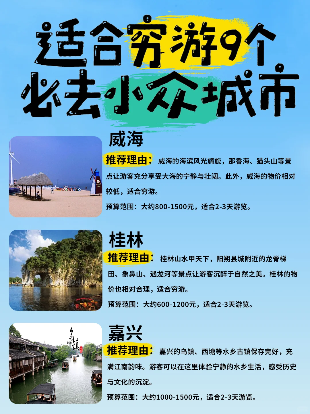 💞✨2024适合穷游的小众城市