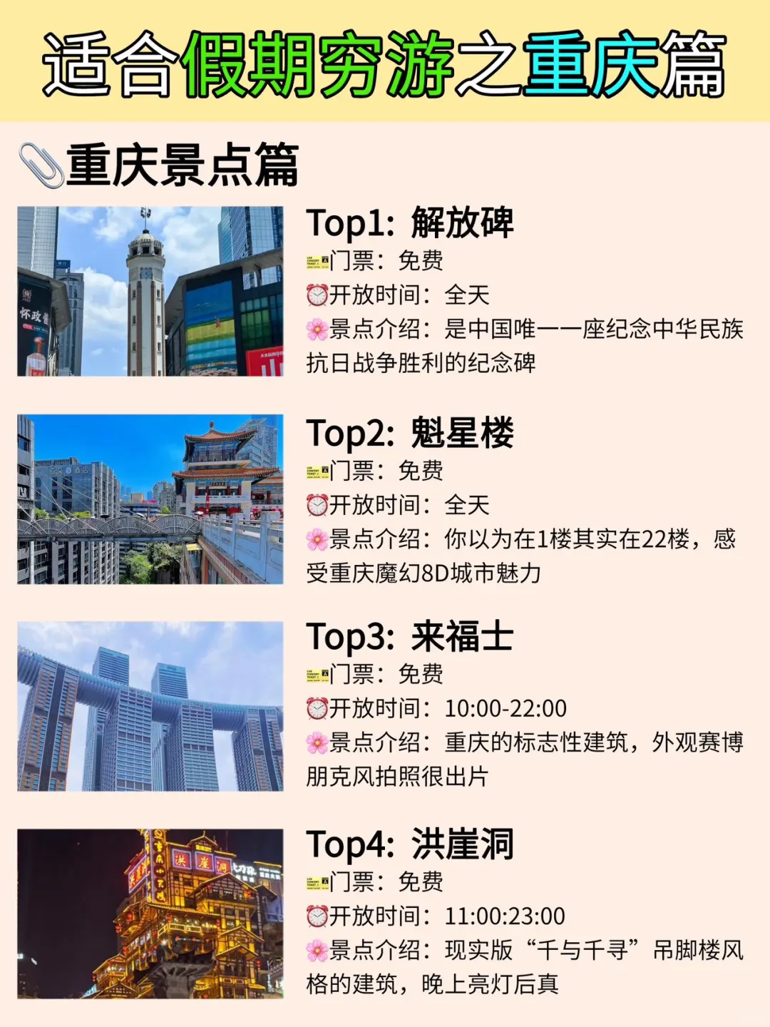 适合穷游的1️⃣2️⃣个城市之重庆📍中秋国庆可