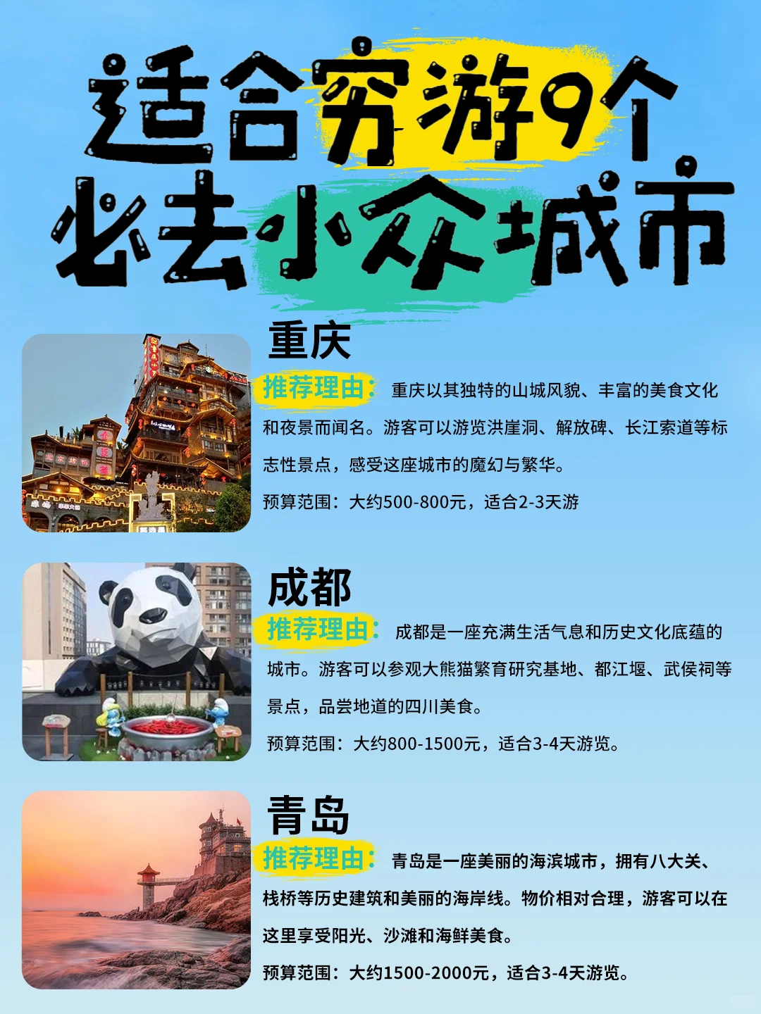 💞✨2024适合穷游的小众城市