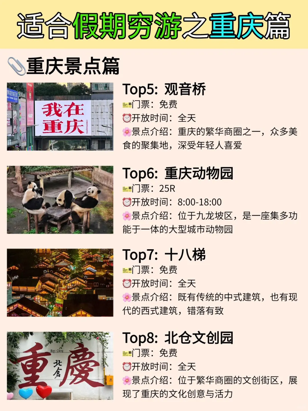 适合穷游的1️⃣2️⃣个城市之重庆📍中秋国庆可