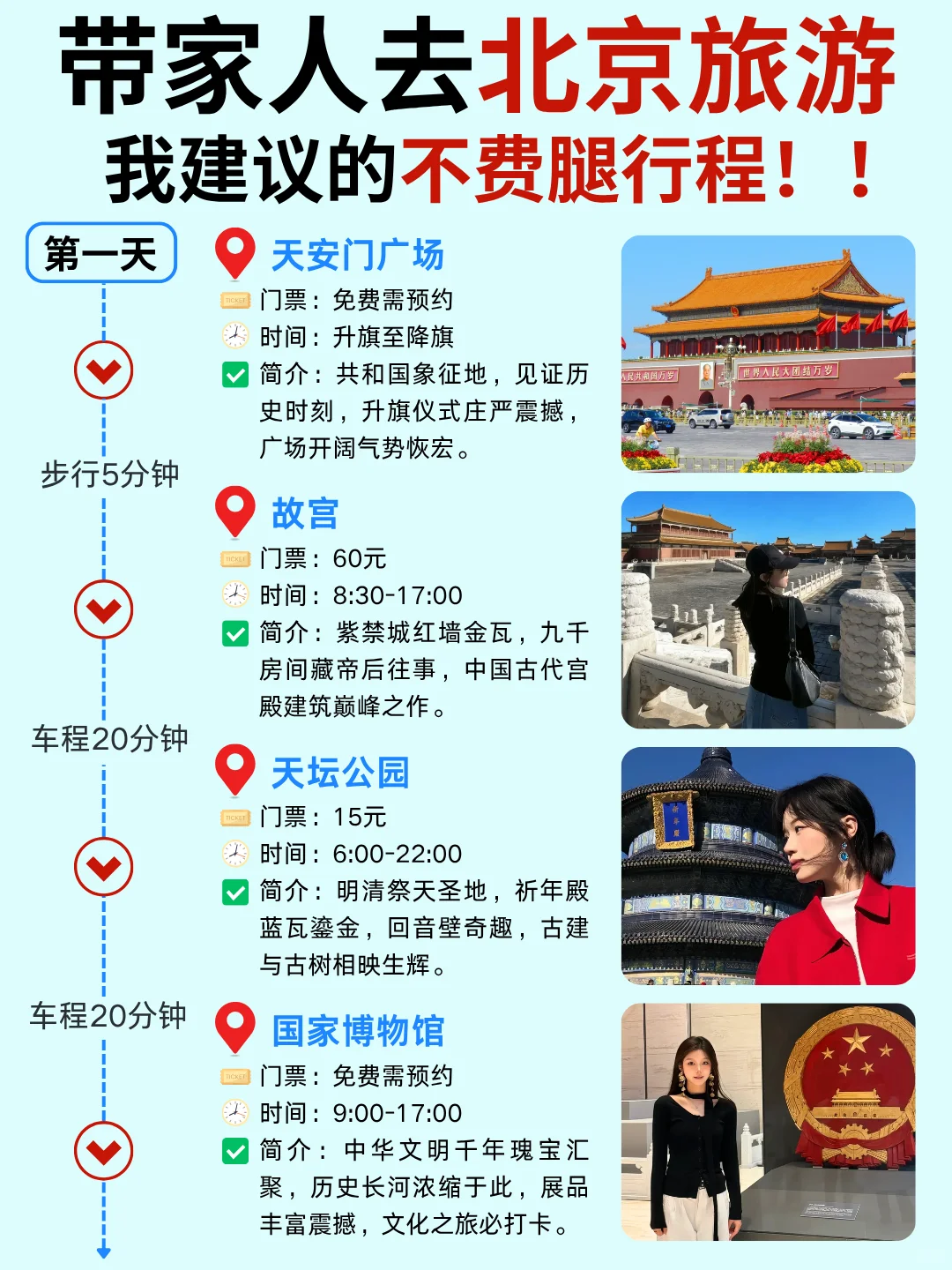 5-6月带家人北京旅游💯5天4晚不费腿行程