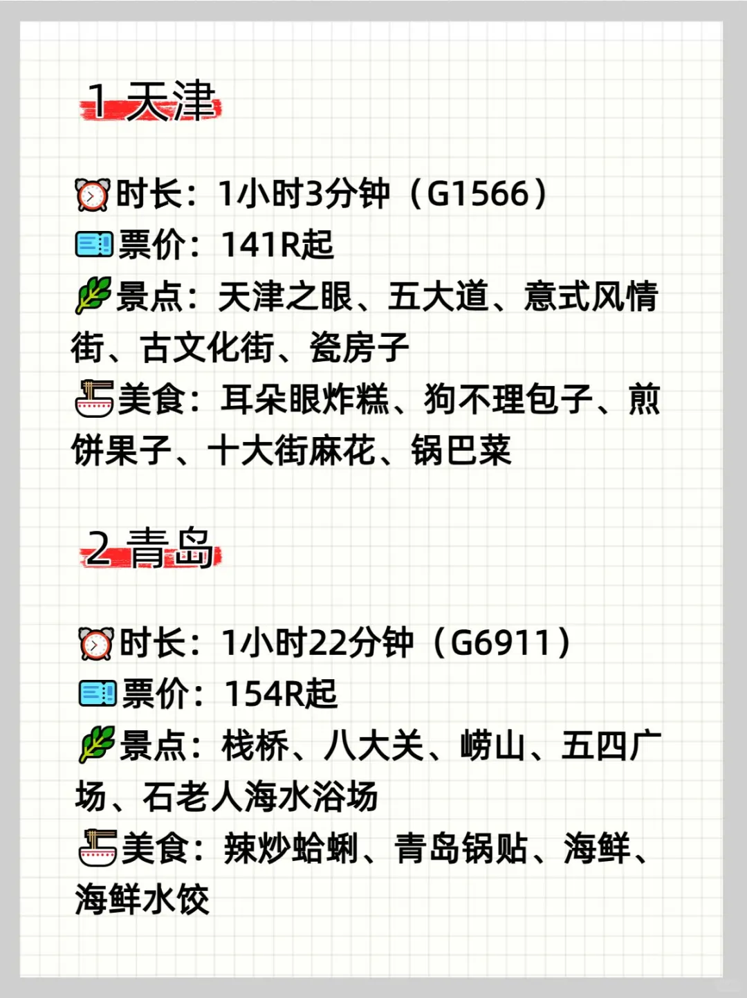 济南❗2h高铁直达的14个旅游城市，码住