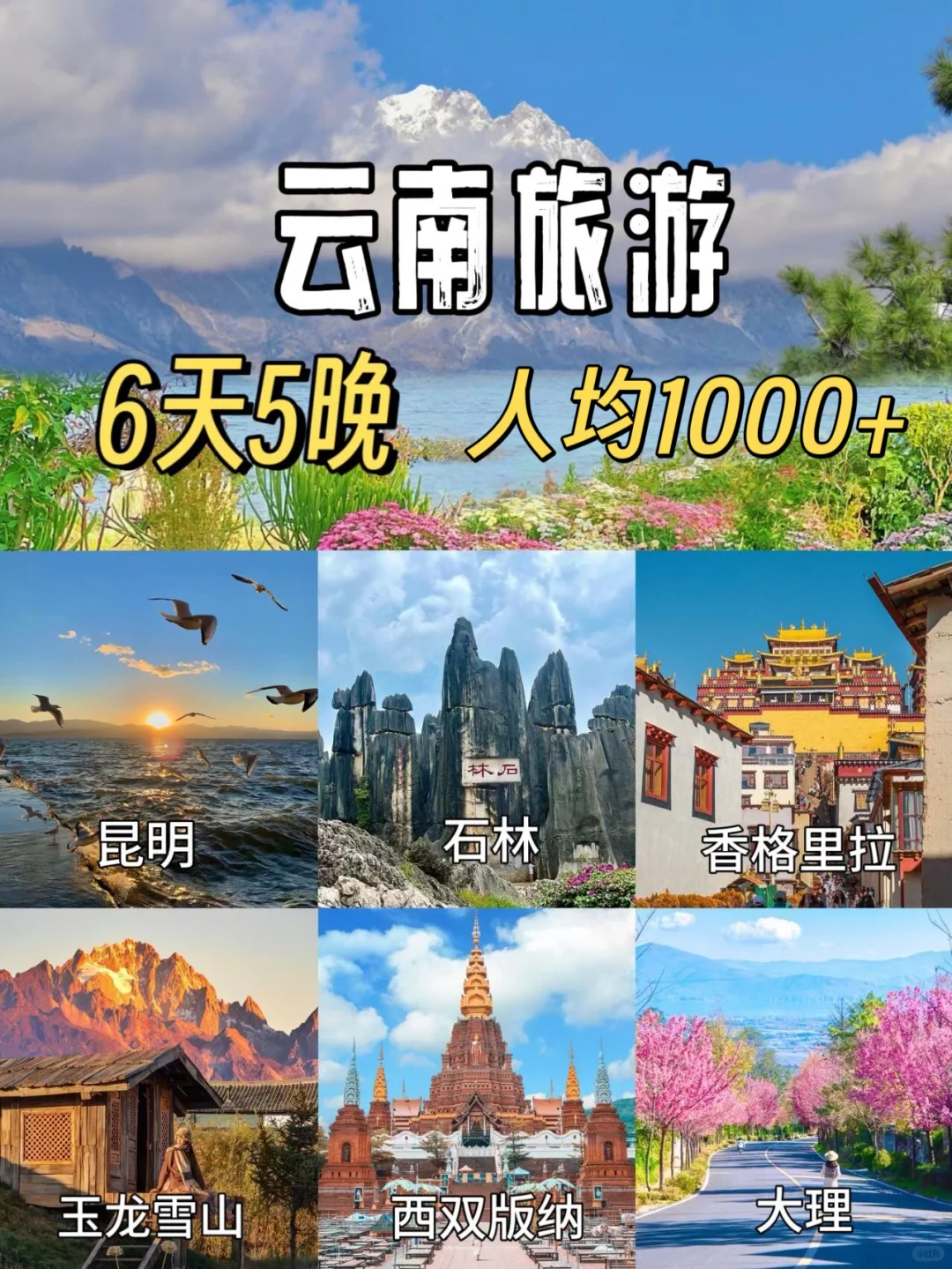 云南6天5晚人均1000+💰一价全含❗️❗️