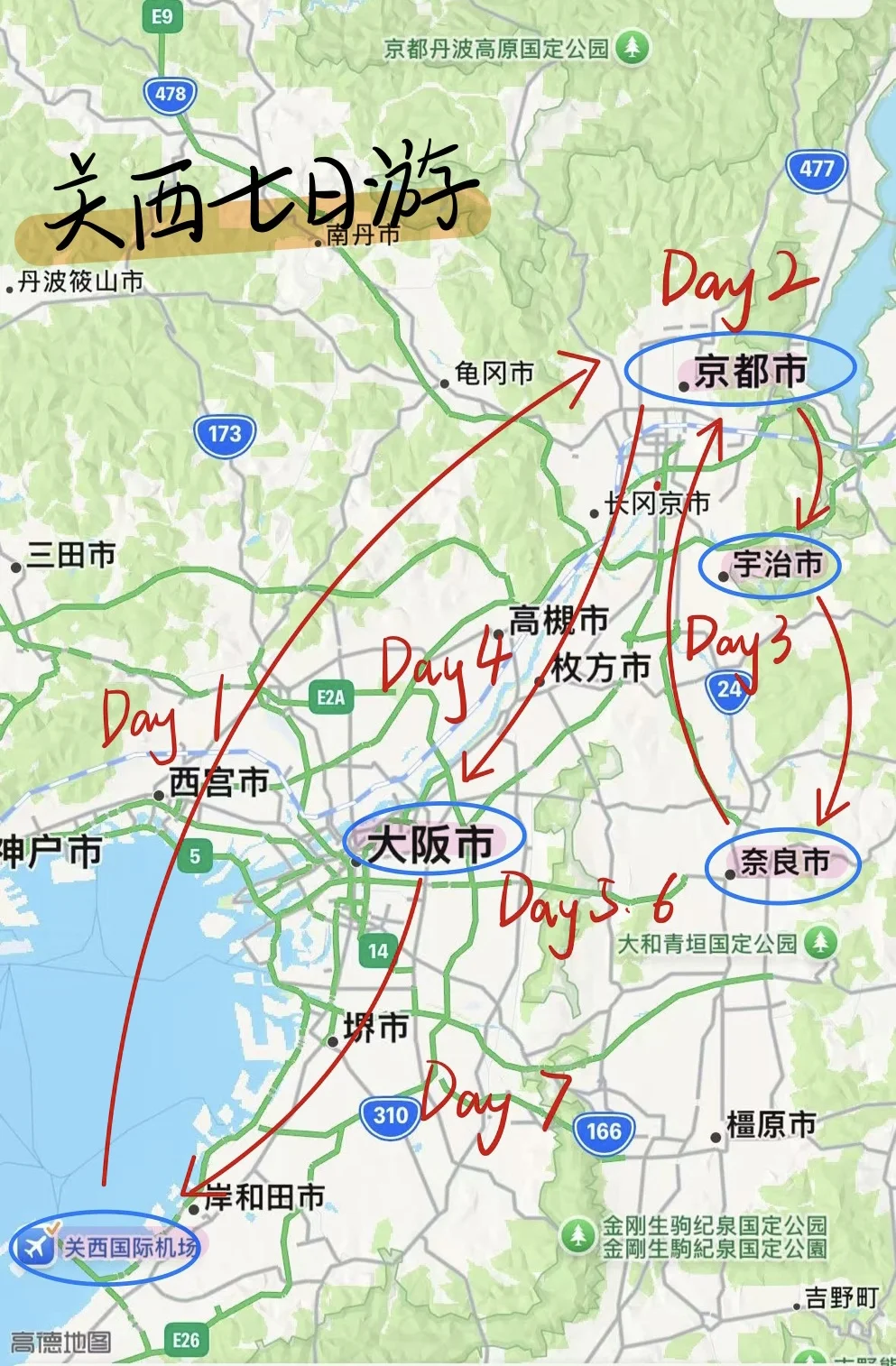 日本关西7天旅游攻略