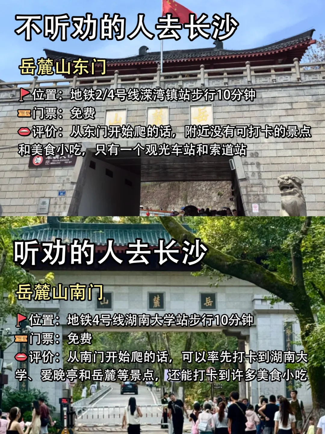 旅游旺季去长沙的必看‼不听劝🆚听劝
