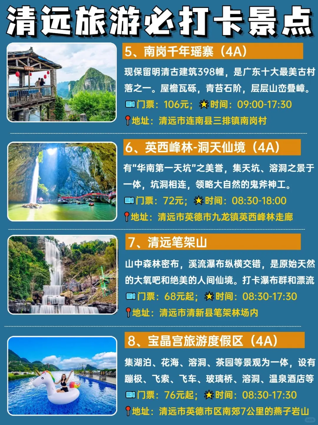 清远旅游|4天3晚，必打卡景点＆美食攻略
