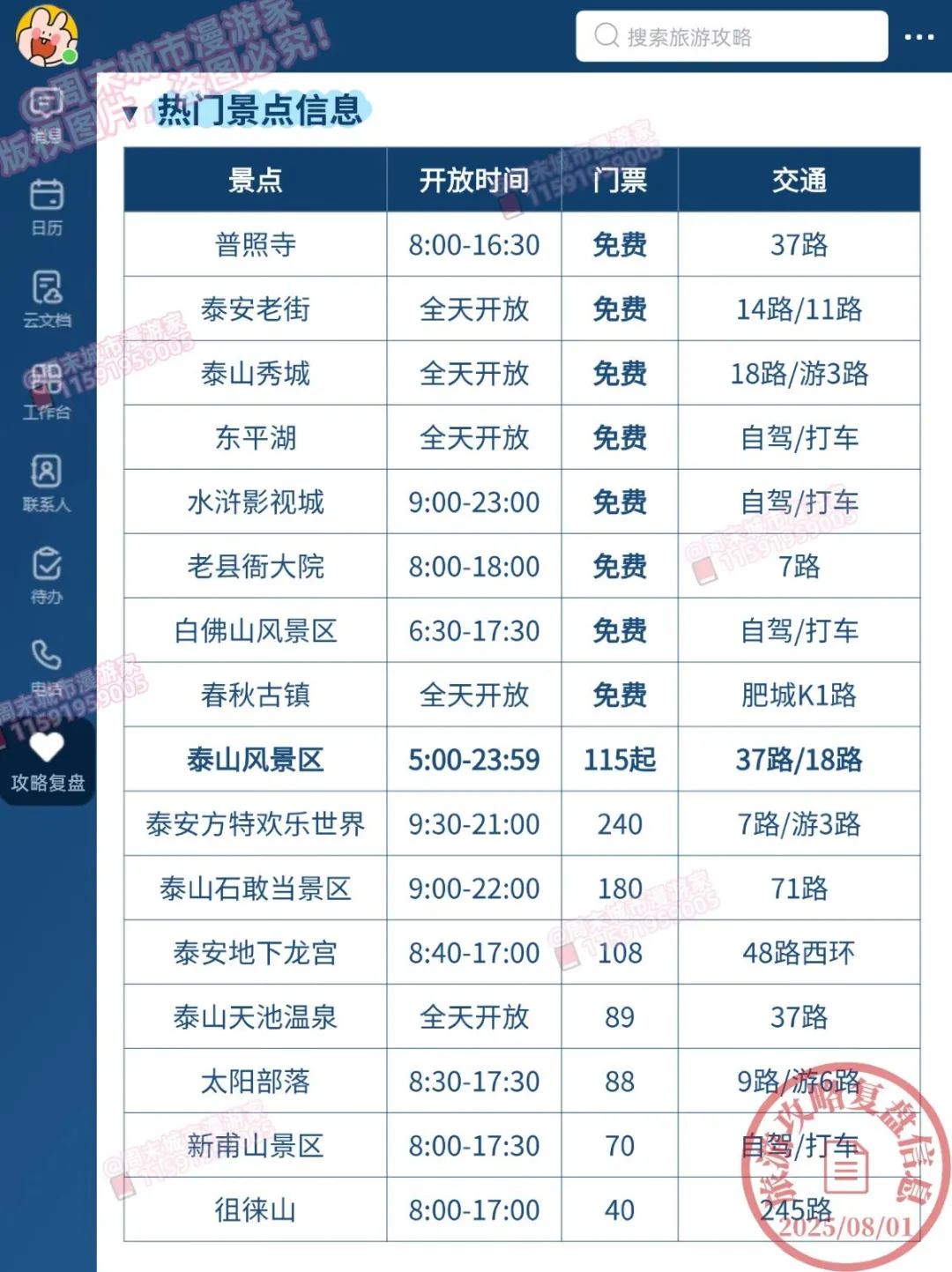 8-9月去泰安旅游的注意！别怪我没提醒！