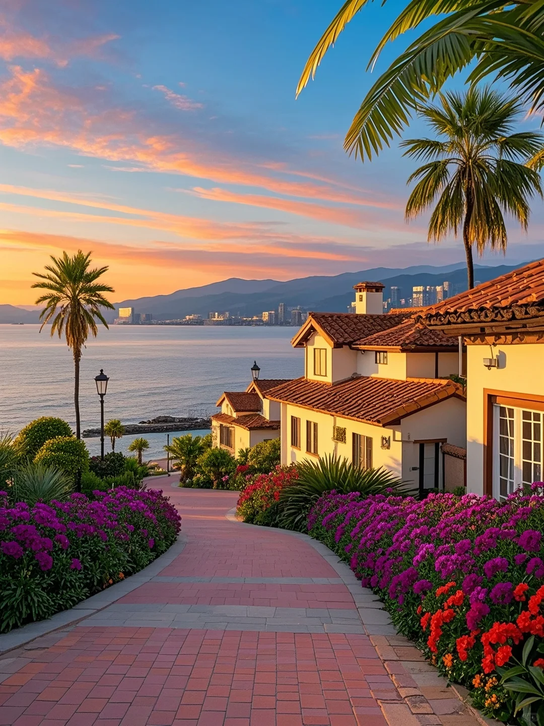 🌅黄昏时的滨海小镇，治愈了一天的心情