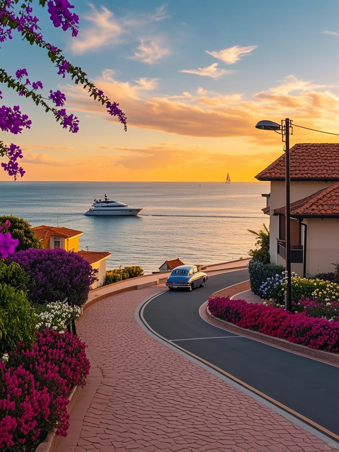 🌅黄昏时的滨海小镇，治愈了一天的心情