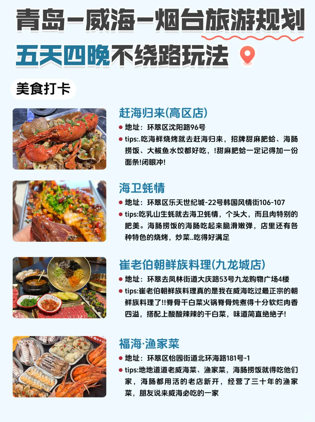 ✨青岛威海烟台5天4晚不绕路玩法🚗🌊