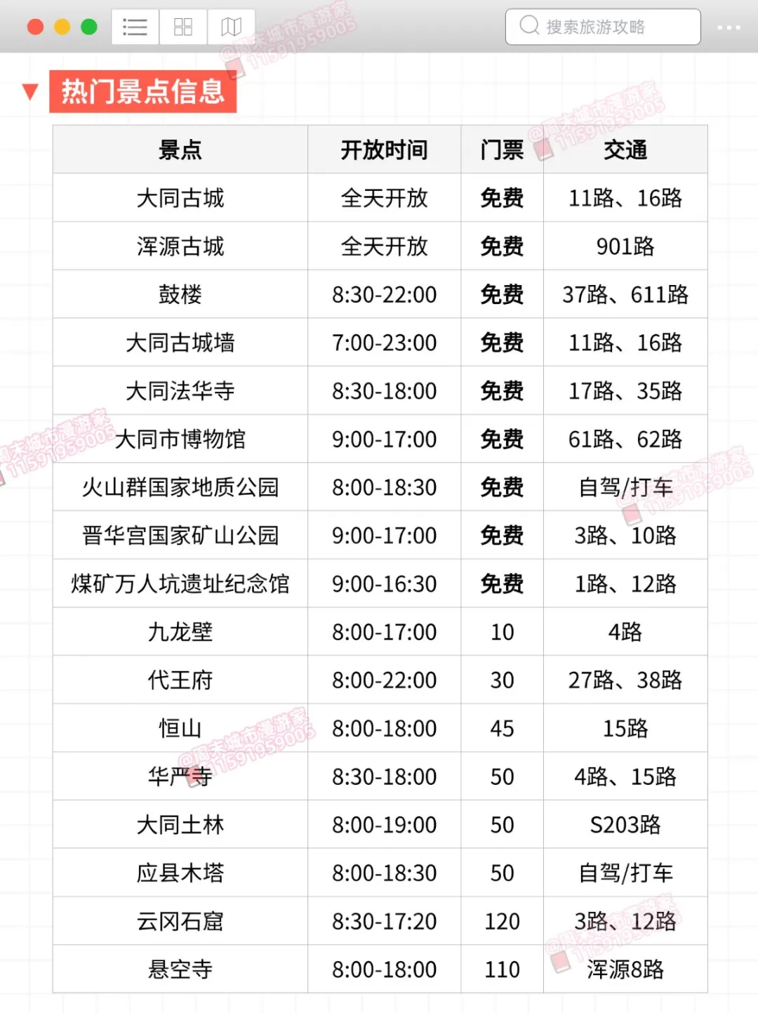 既然决定了去大同！这些事一定不要做❌