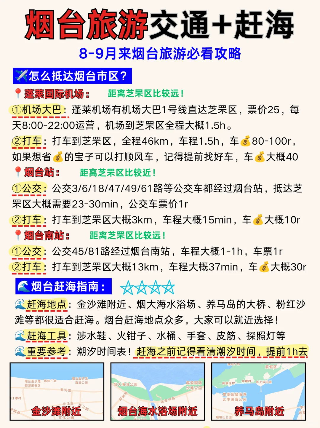 一眼秒懂烟台旅游地图🔥景点玩法➕美食