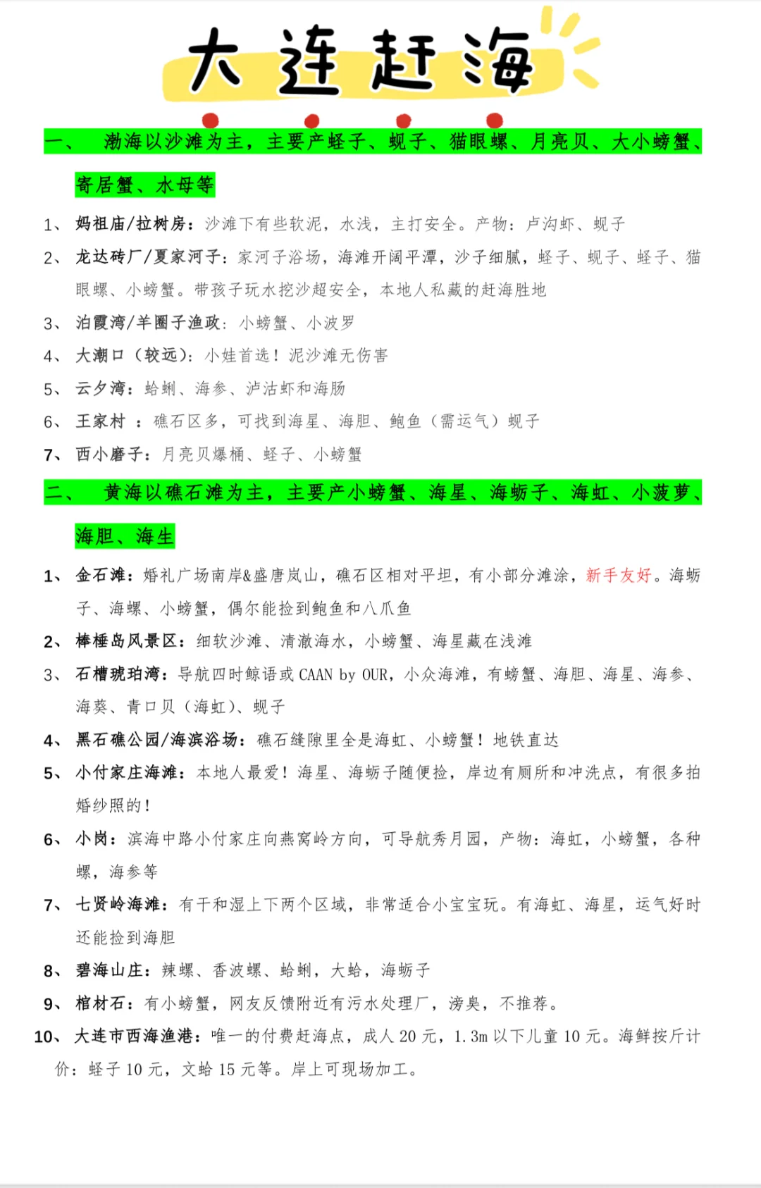 🚗大连旅游攻略➕景点地图