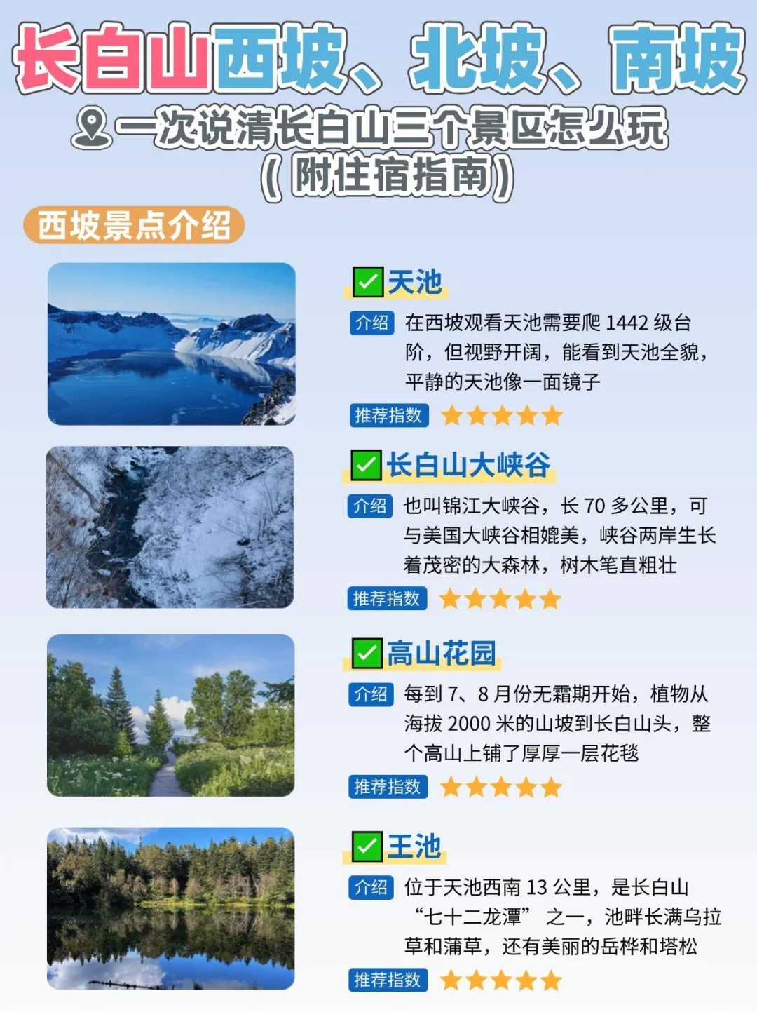 满满14页长白山三个景区攻略😎看谁还不会玩