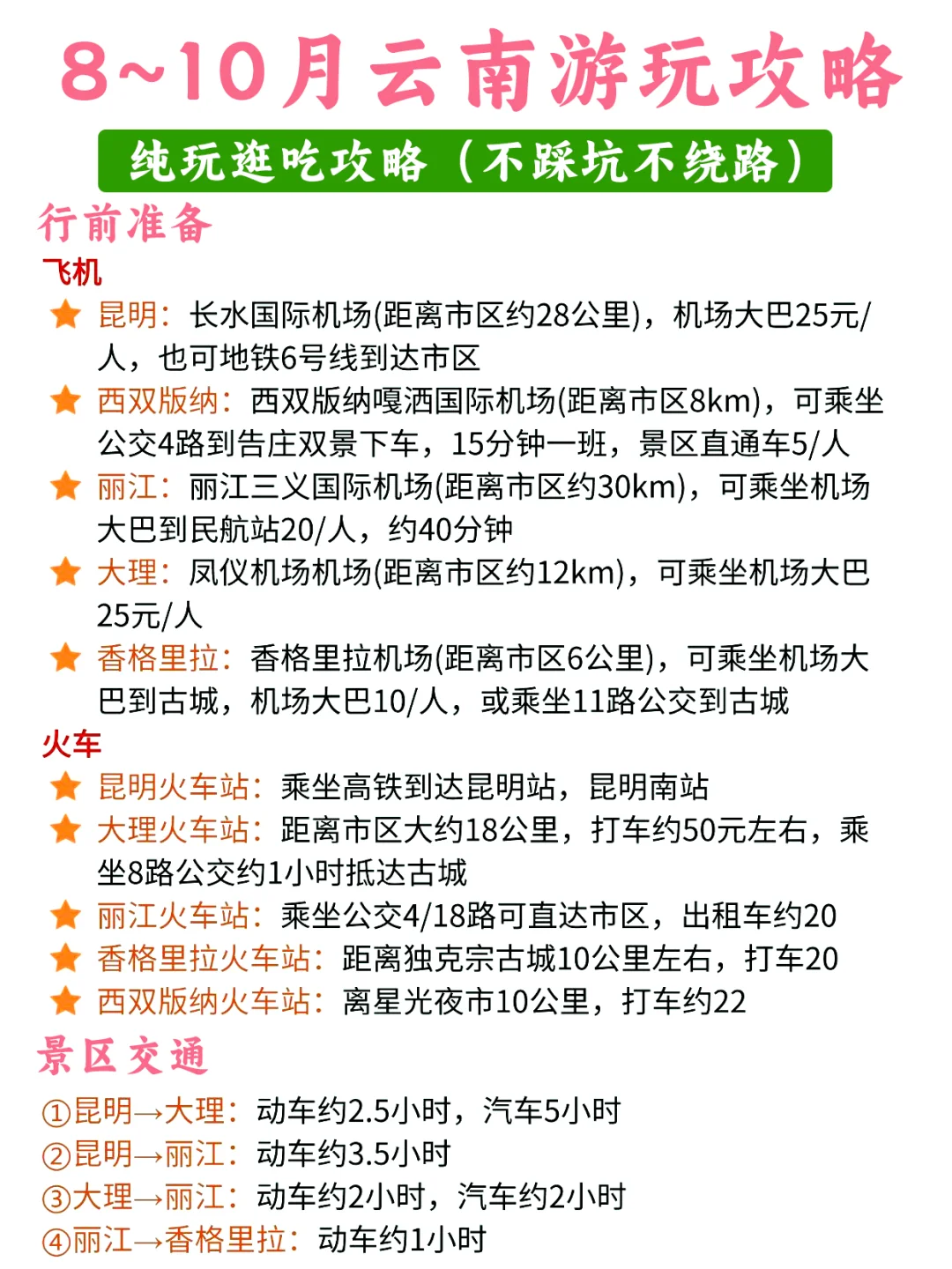 8-10月想去云南的小宝听劝👭🏻敲全攻略