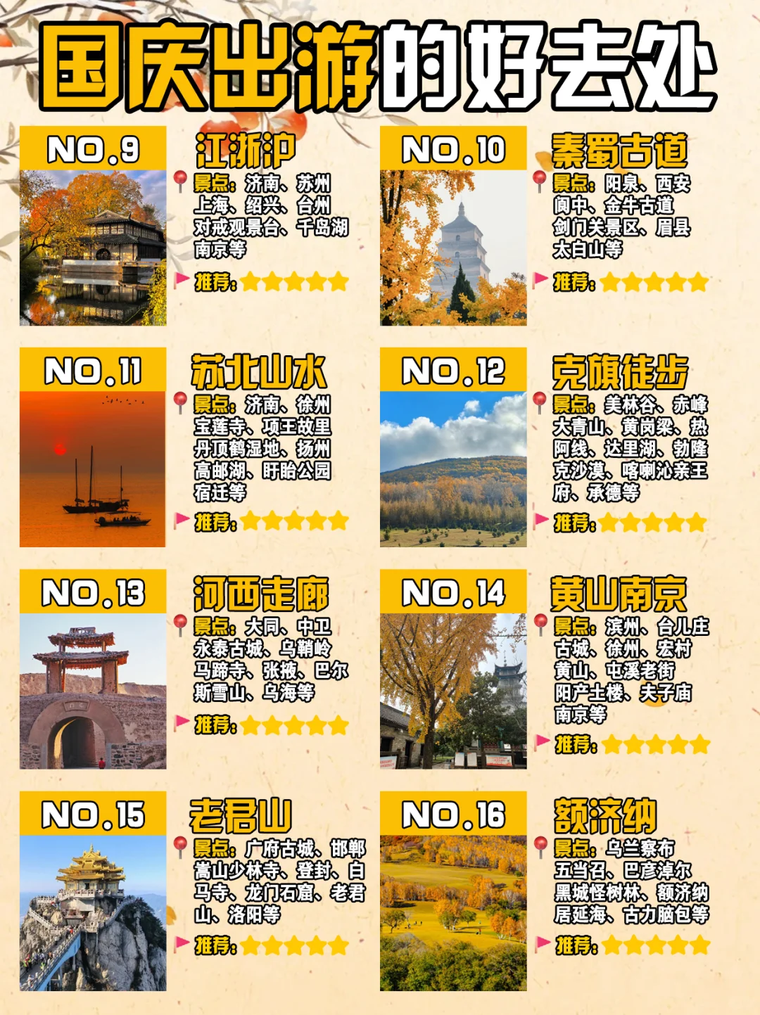 🌄国庆旅行清单｜20+绝美目的地推·荐！