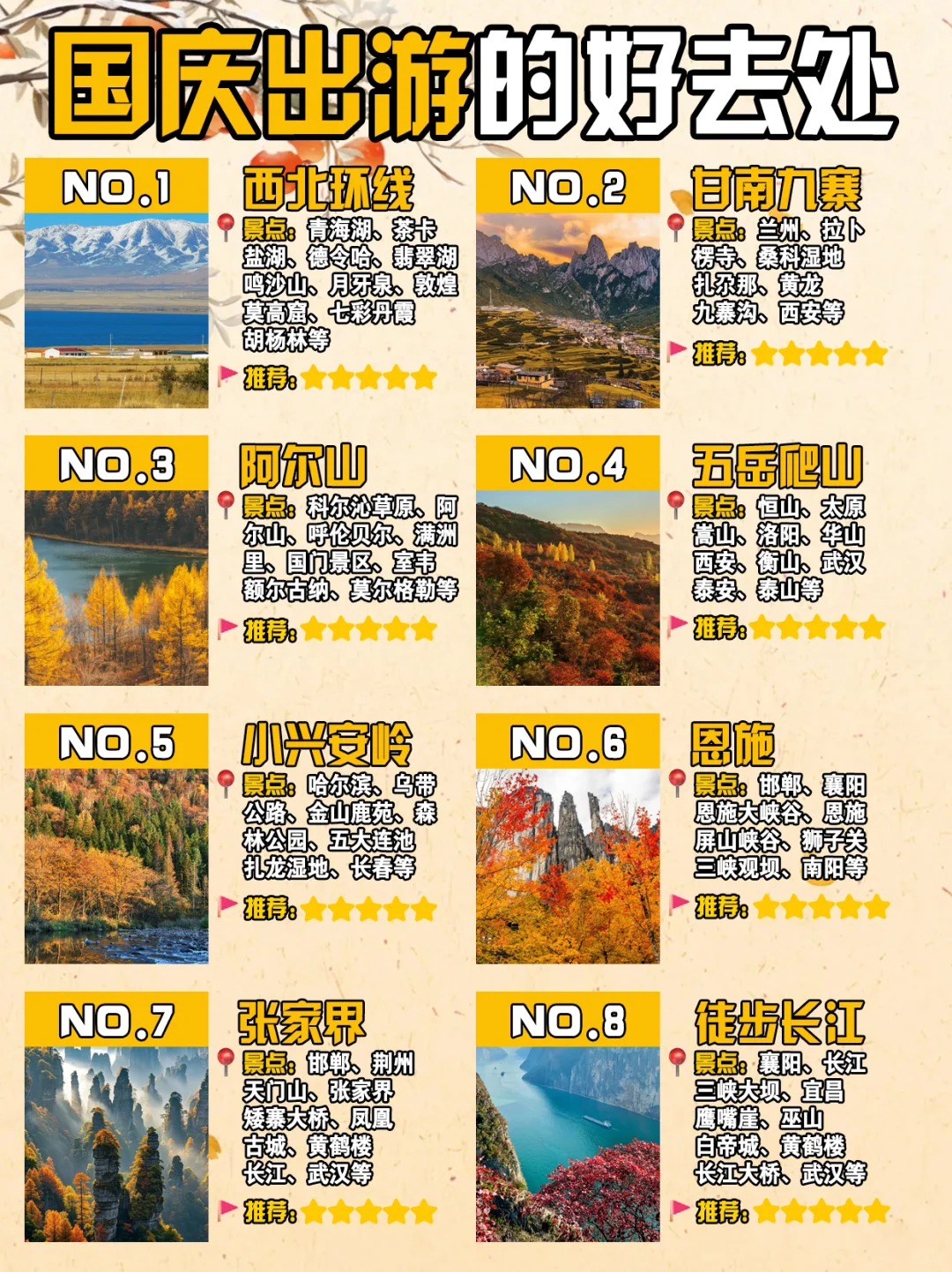 🌄国庆旅行清单｜20+绝美目的地推·荐！