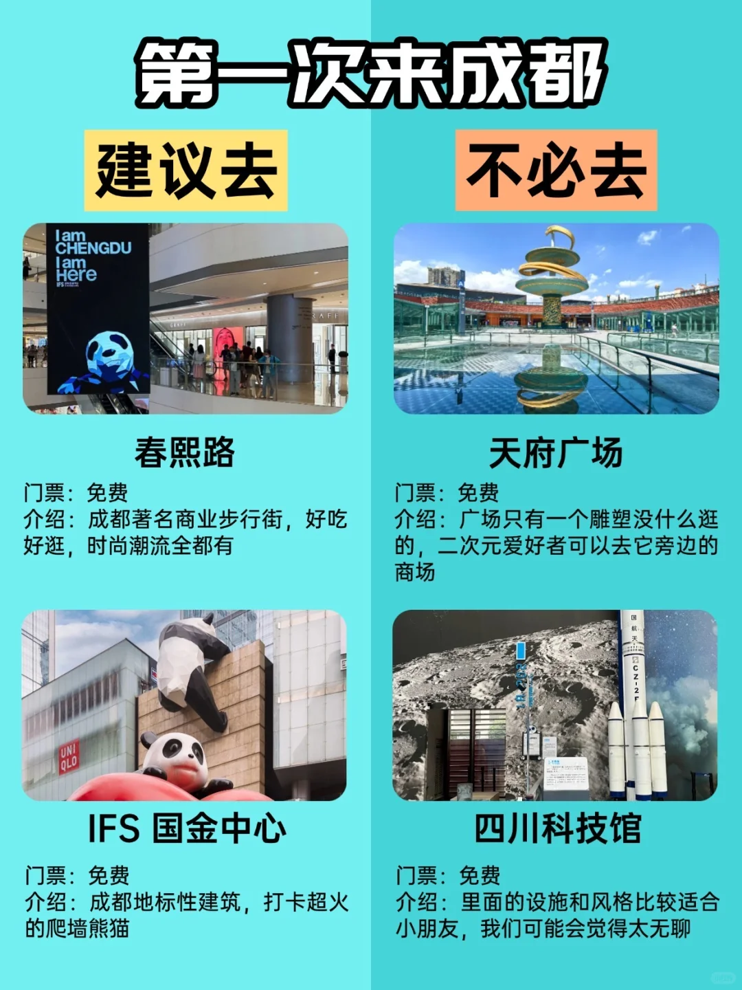 去了N次成都，总结出来的景点红黑榜✔