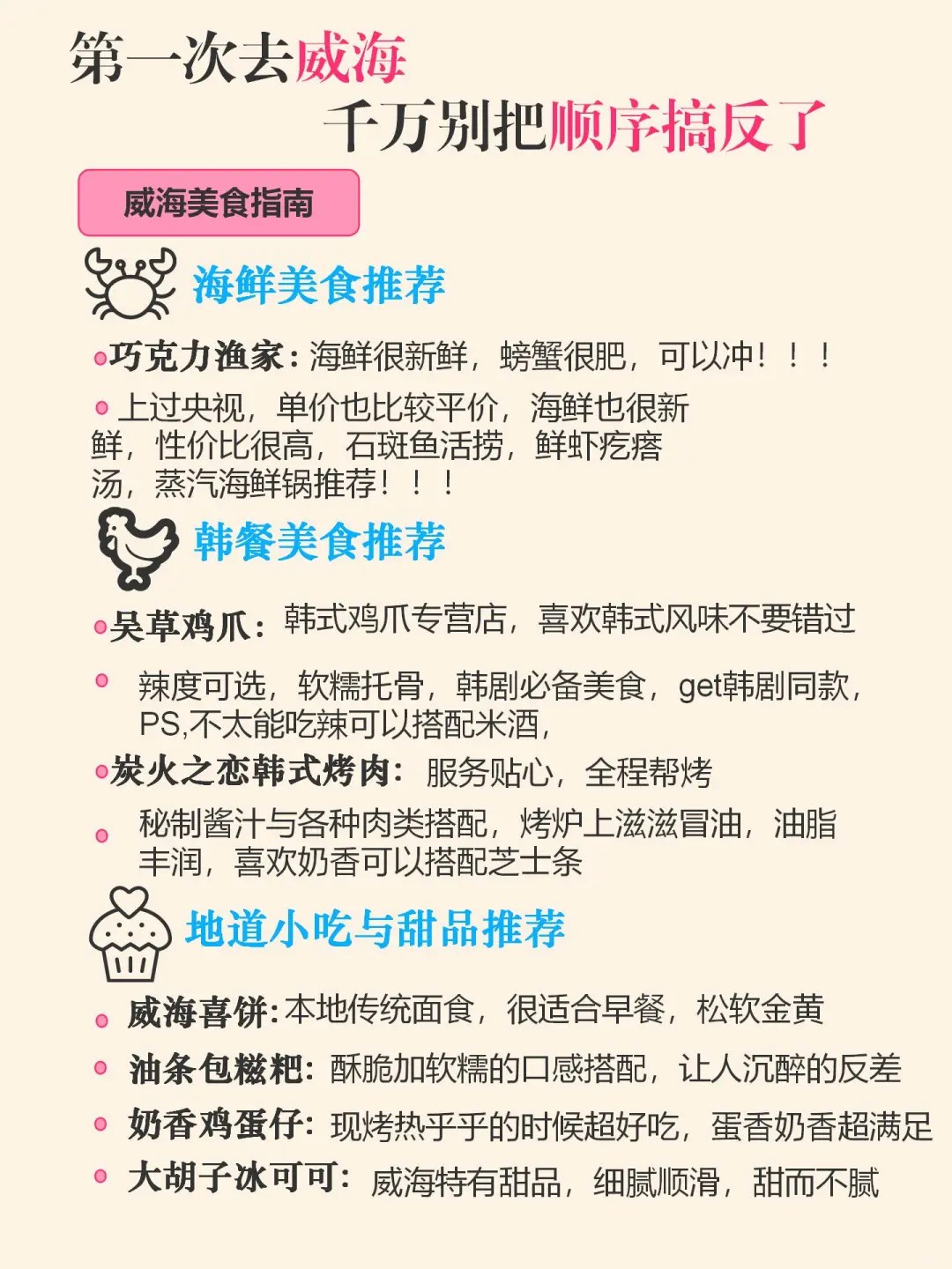 替大家试过了，威海只适合玩三天