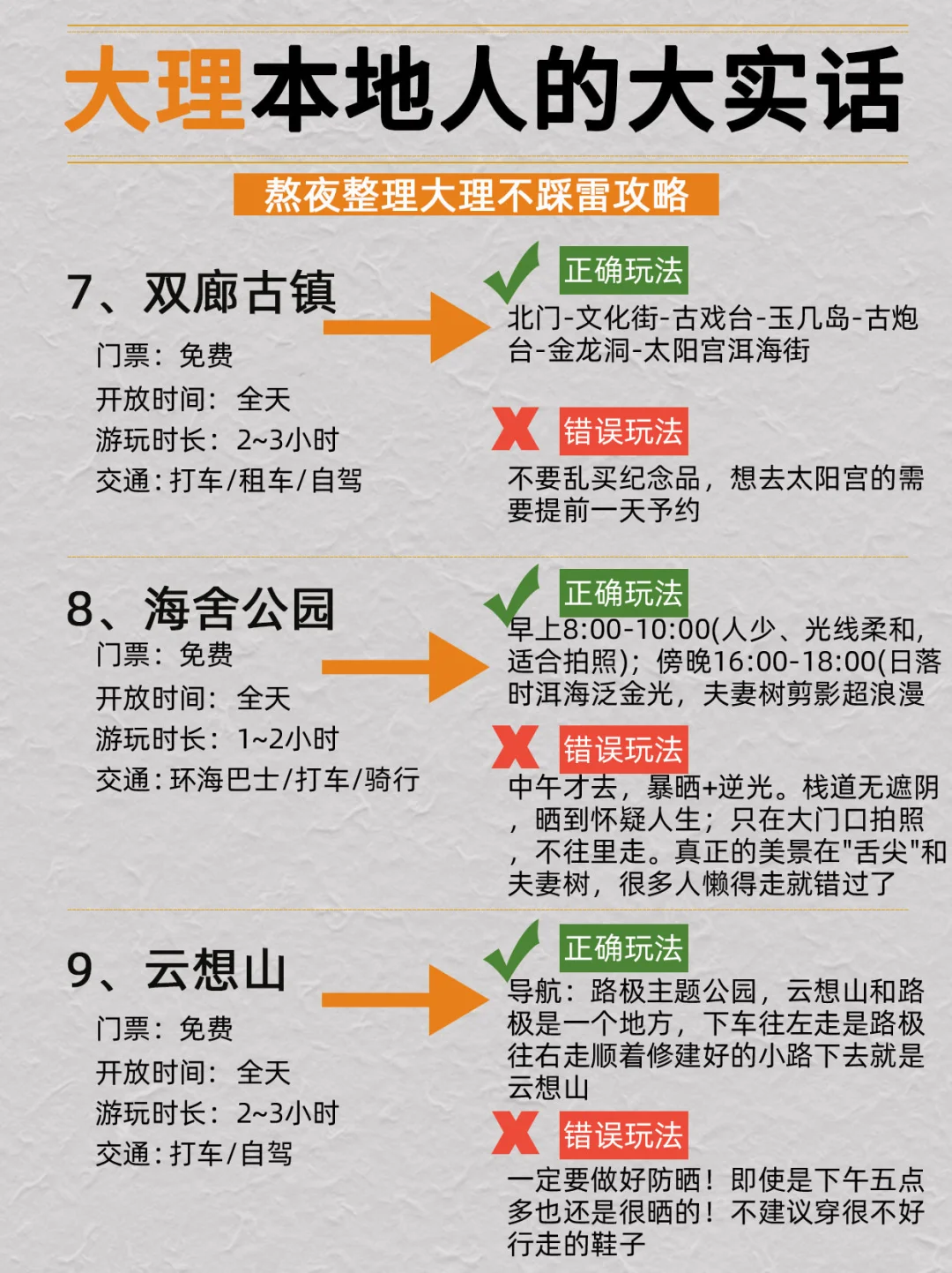 🔹终于🈶人把大理旅游玩明白了（附景点玩法）