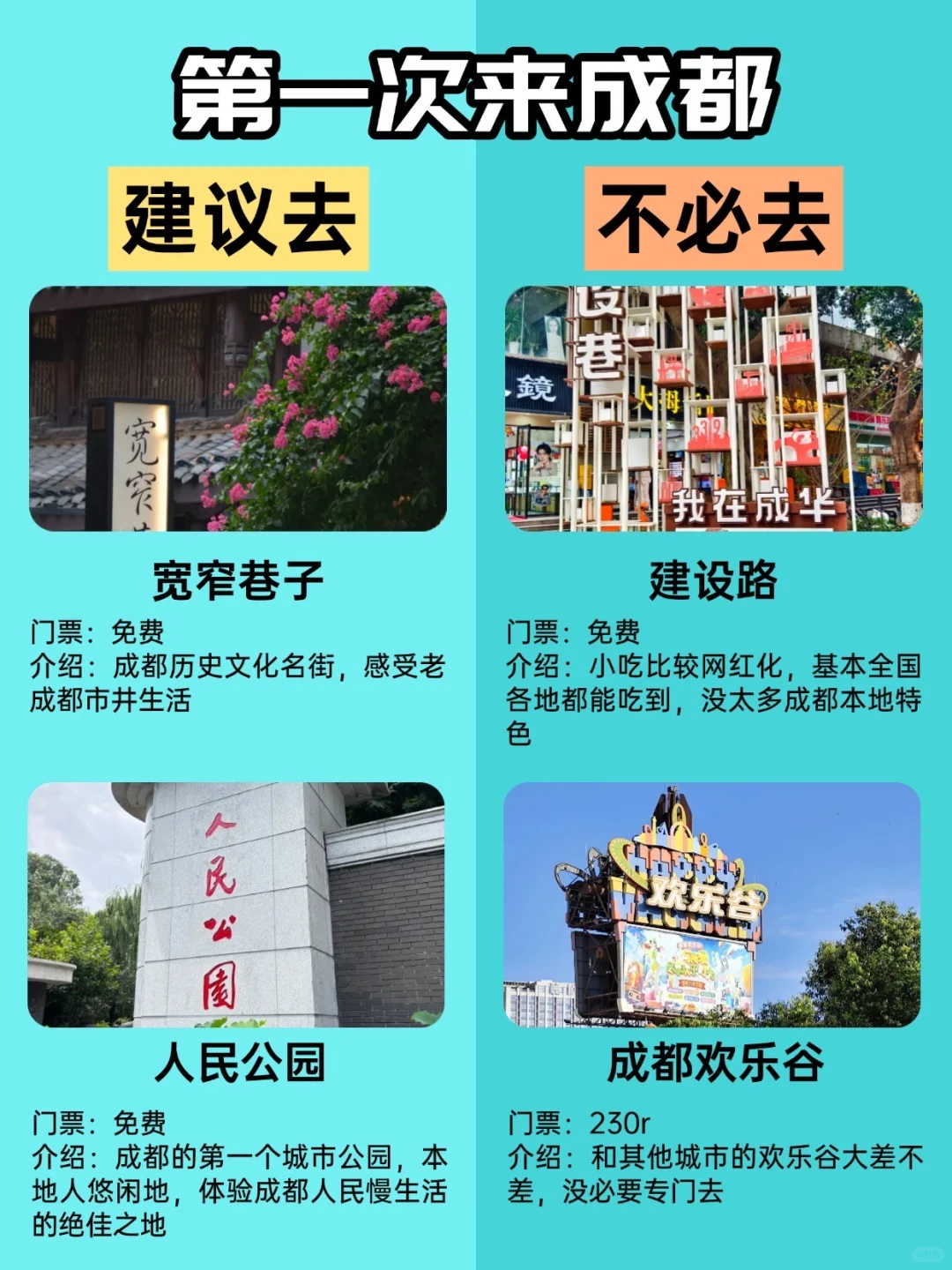 去了N次成都，总结出来的景点红黑榜✔