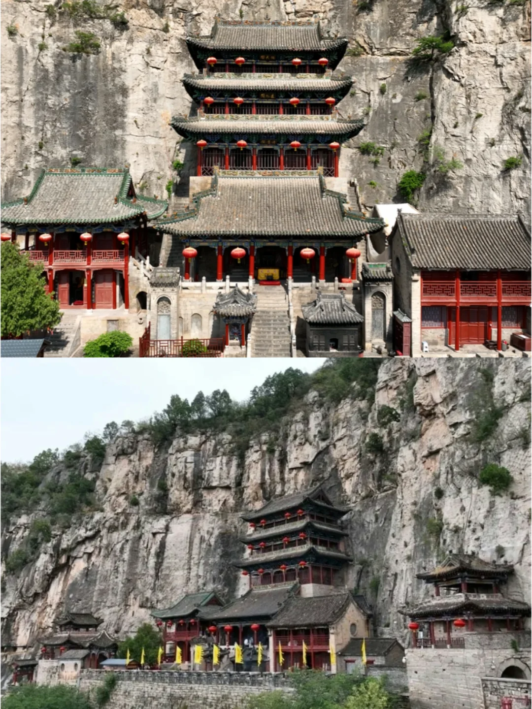 震撼!1400 年9条铁链悬楼,华夏祖庙娲皇宫