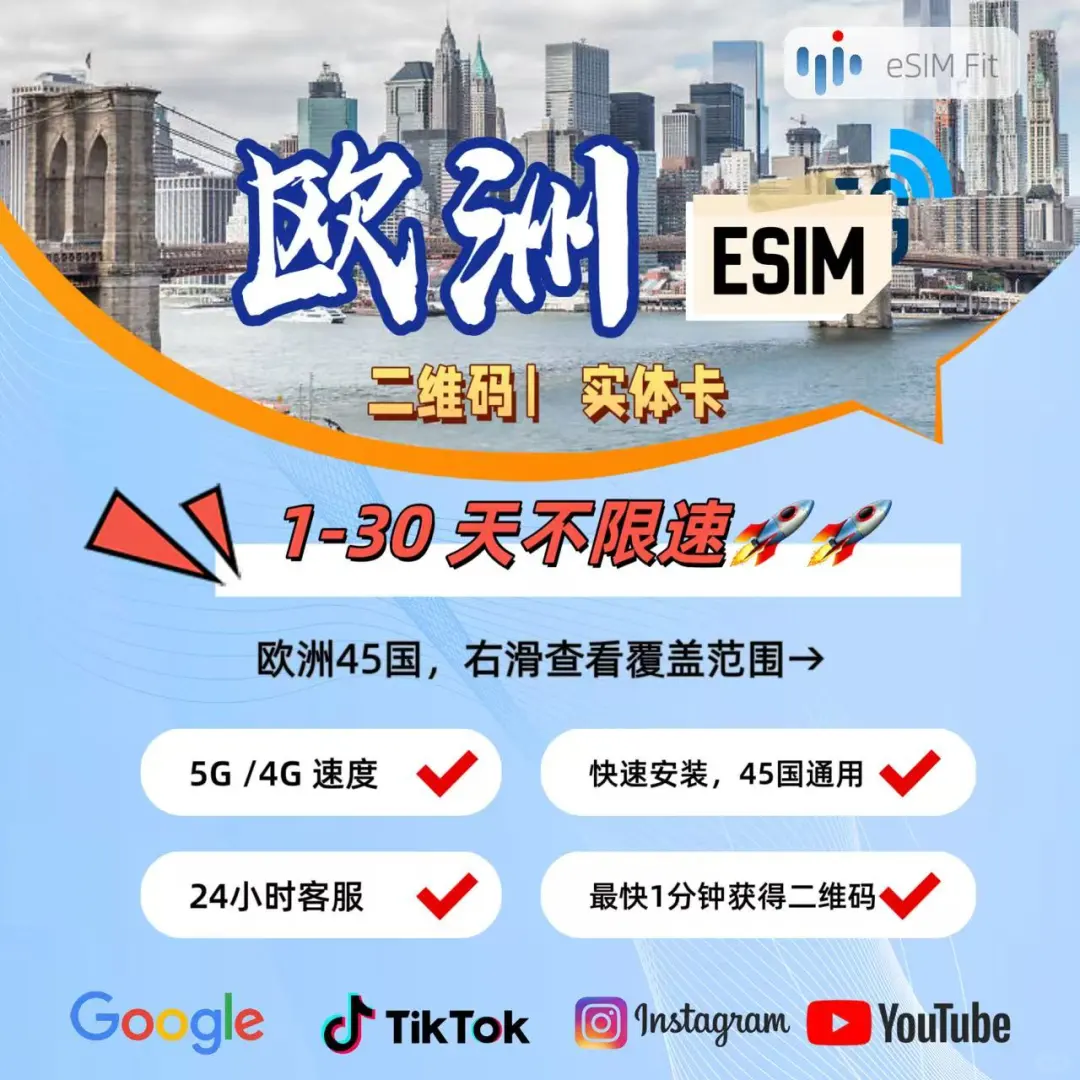 欧洲旅行必备！一张eSIM走遍45国