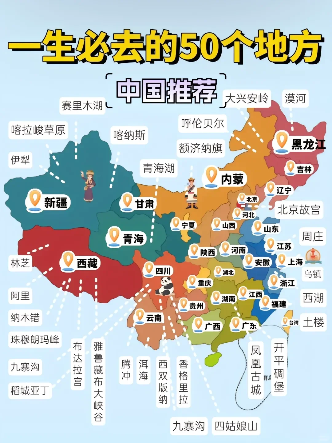 国家地理推荐50个地方，你去过几个