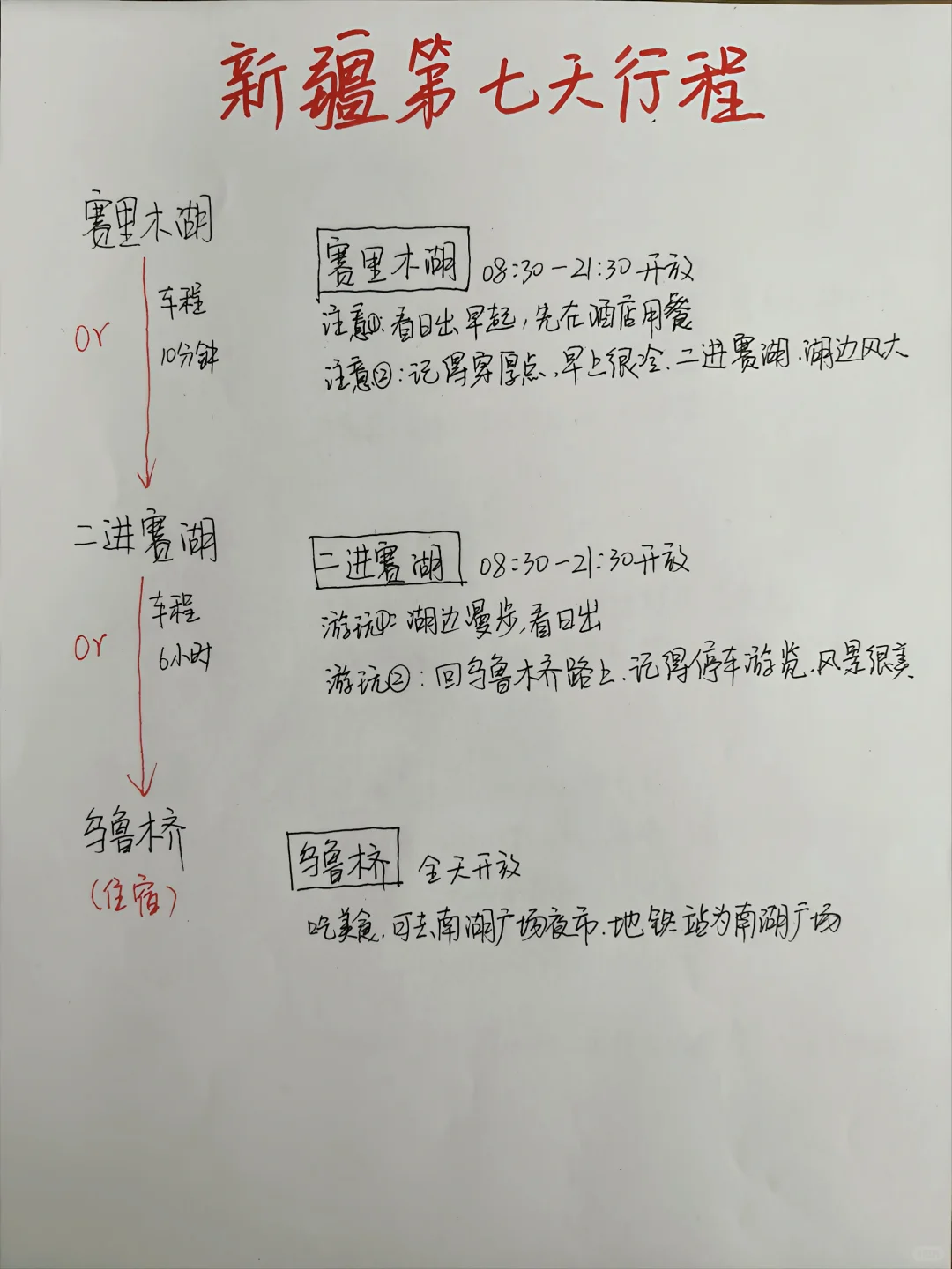 新疆📍8天7晚手绘旅游攻略来啦！！