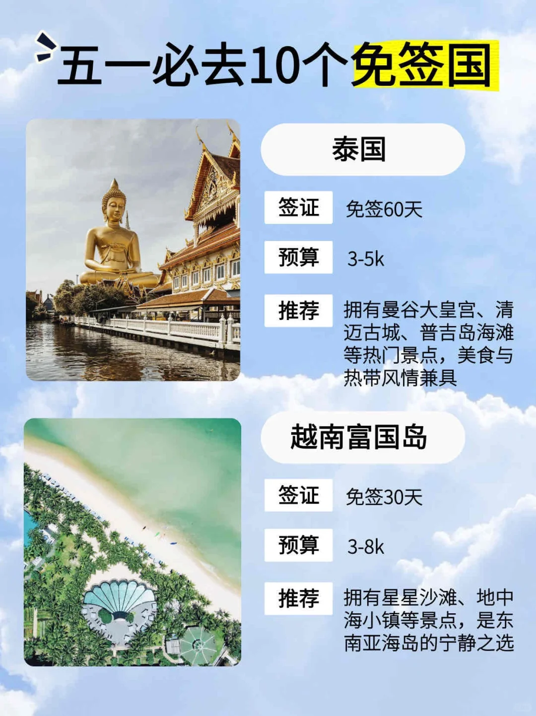 五一免签国旅游攻略📕便宜人少好玩！