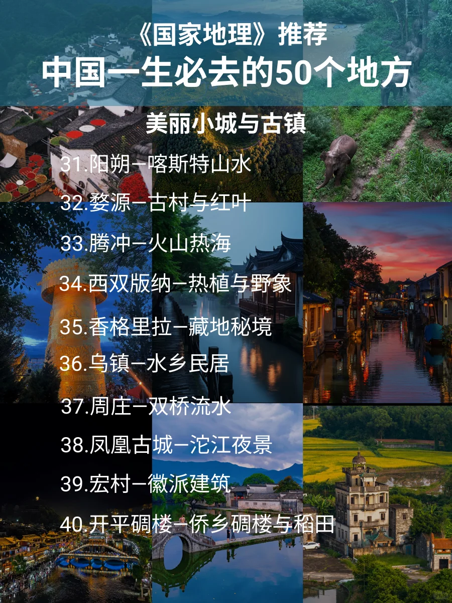 快收藏！此生必打卡的中国50个最美景点🎈