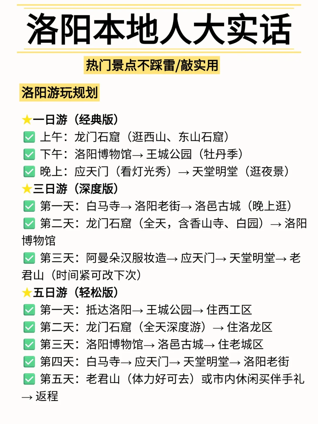 【洛阳旅游宝典】玩转热门景点，吃住行攻略