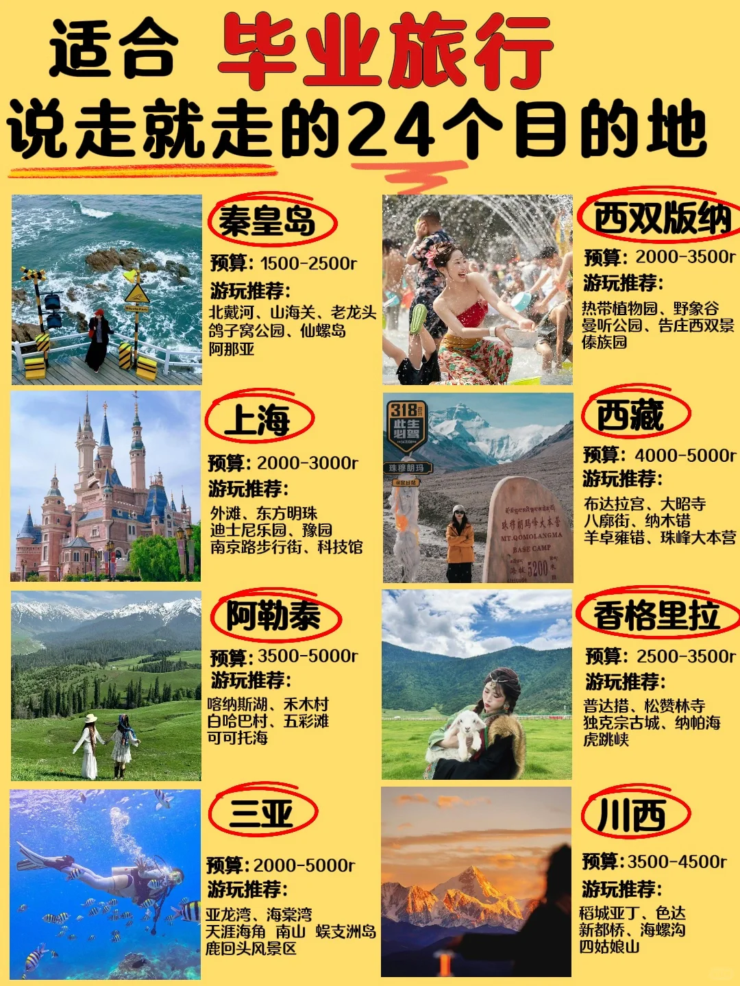 毕业旅行｜说走就走的24个目的地（收藏备用）