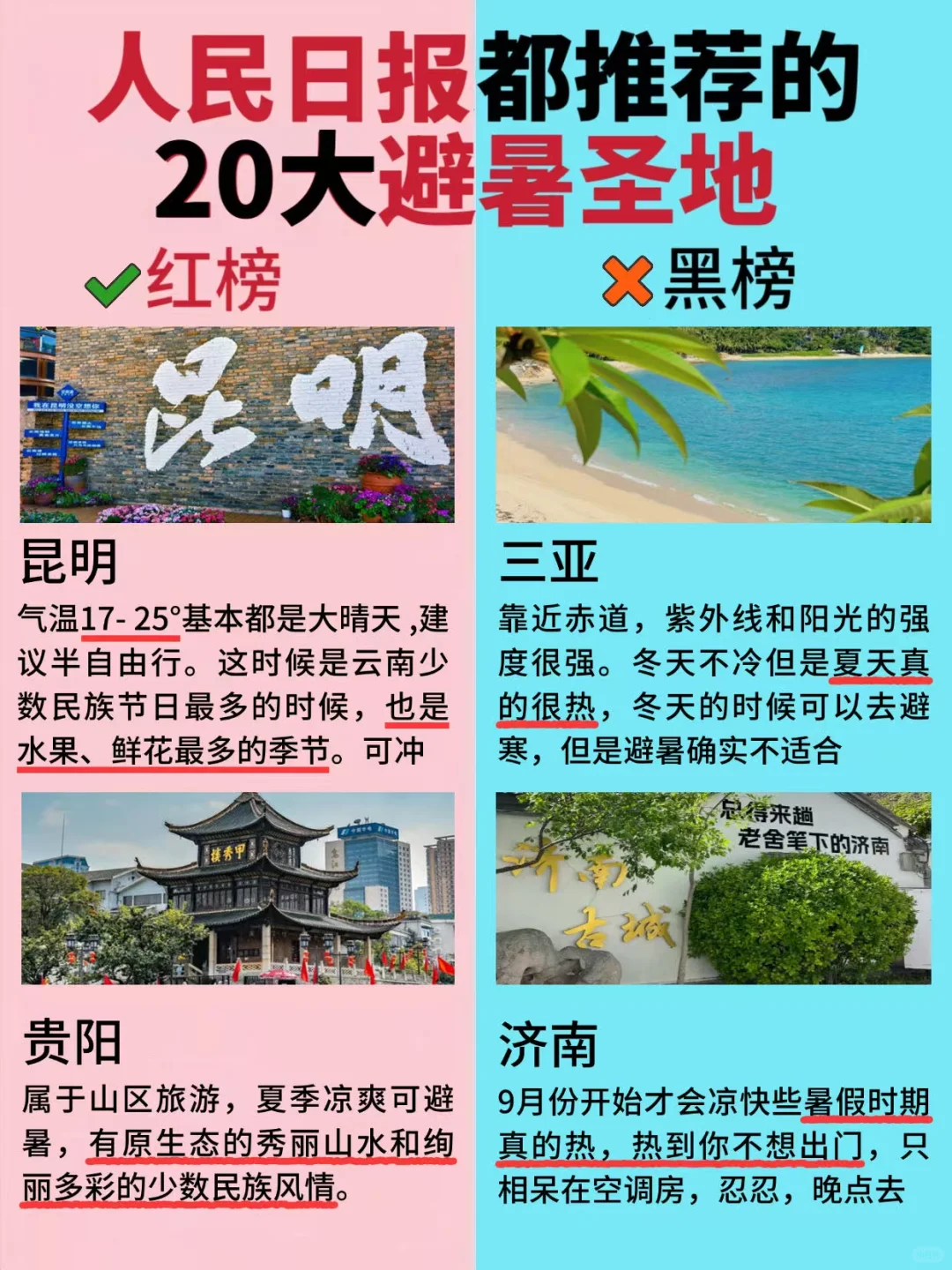 大众推荐的避暑胜地，暑假一定要去看看！