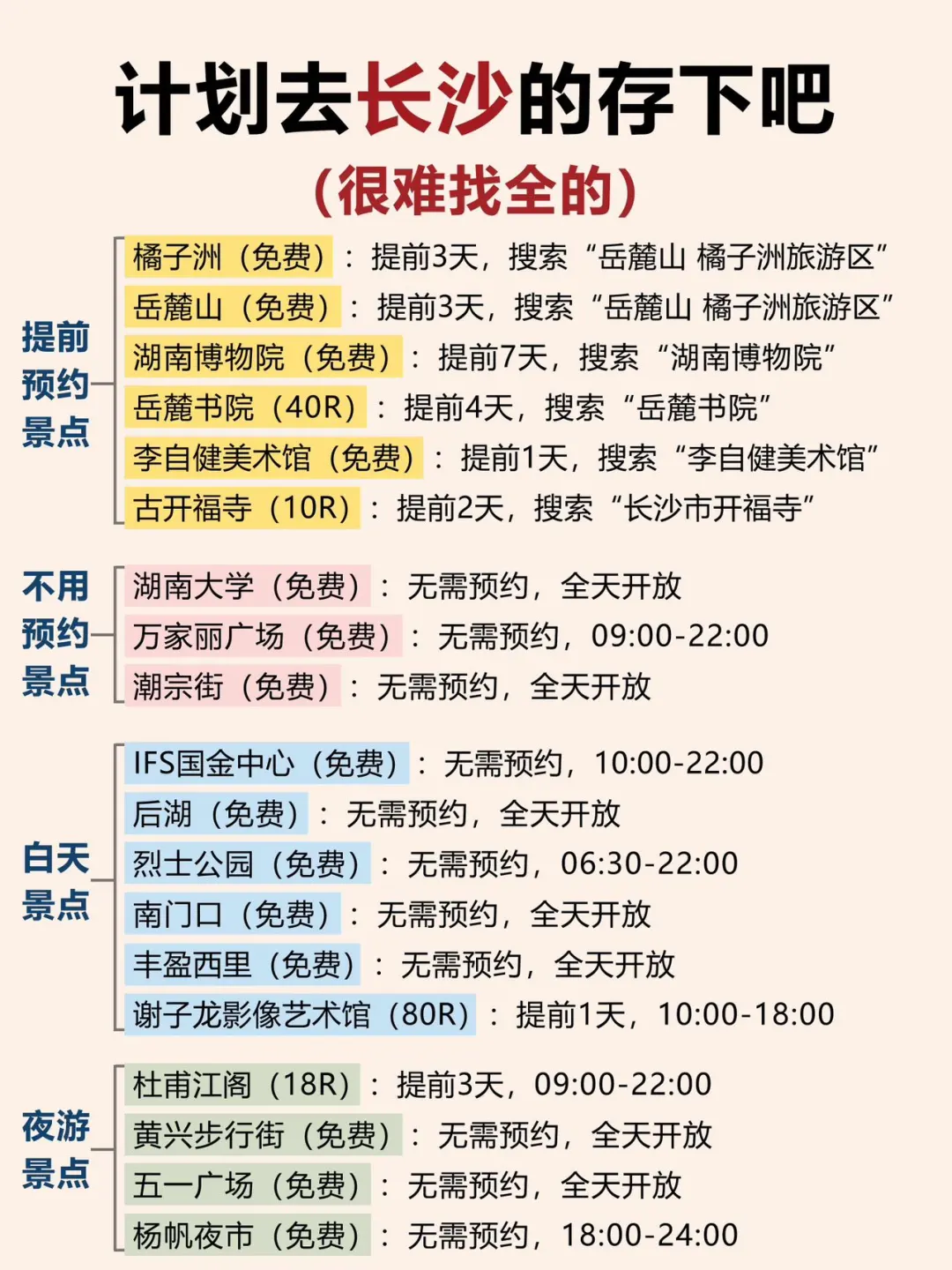 写给1-2🈷️去长沙的姐妹👭超全避雷攻略