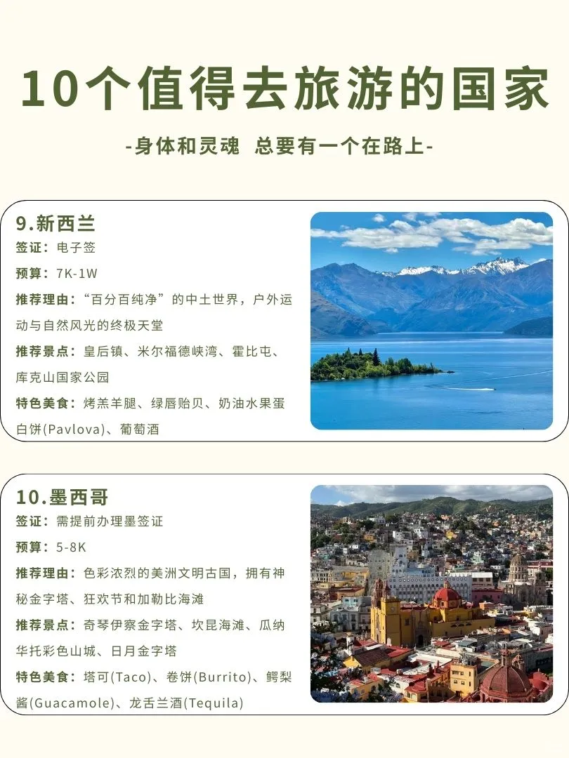 10个值得去旅游的国家！你去过几个？