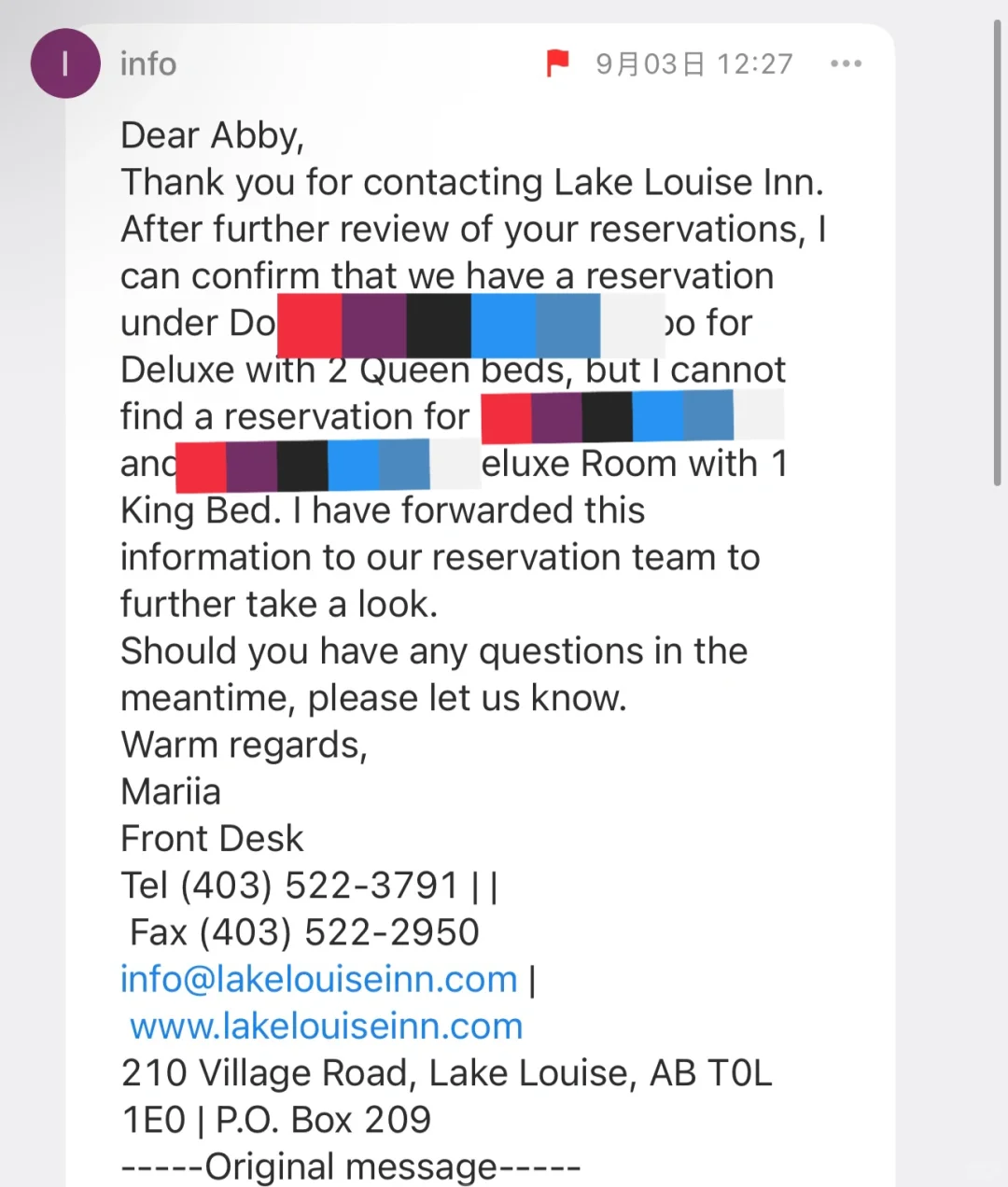 第三方预定国外酒店一定要发邮件确认❗