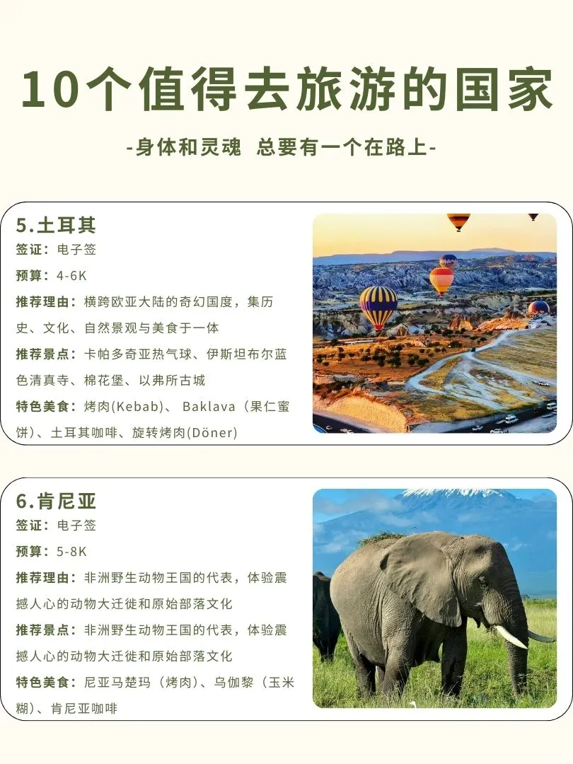 10个值得去旅游的国家！你去过几个？