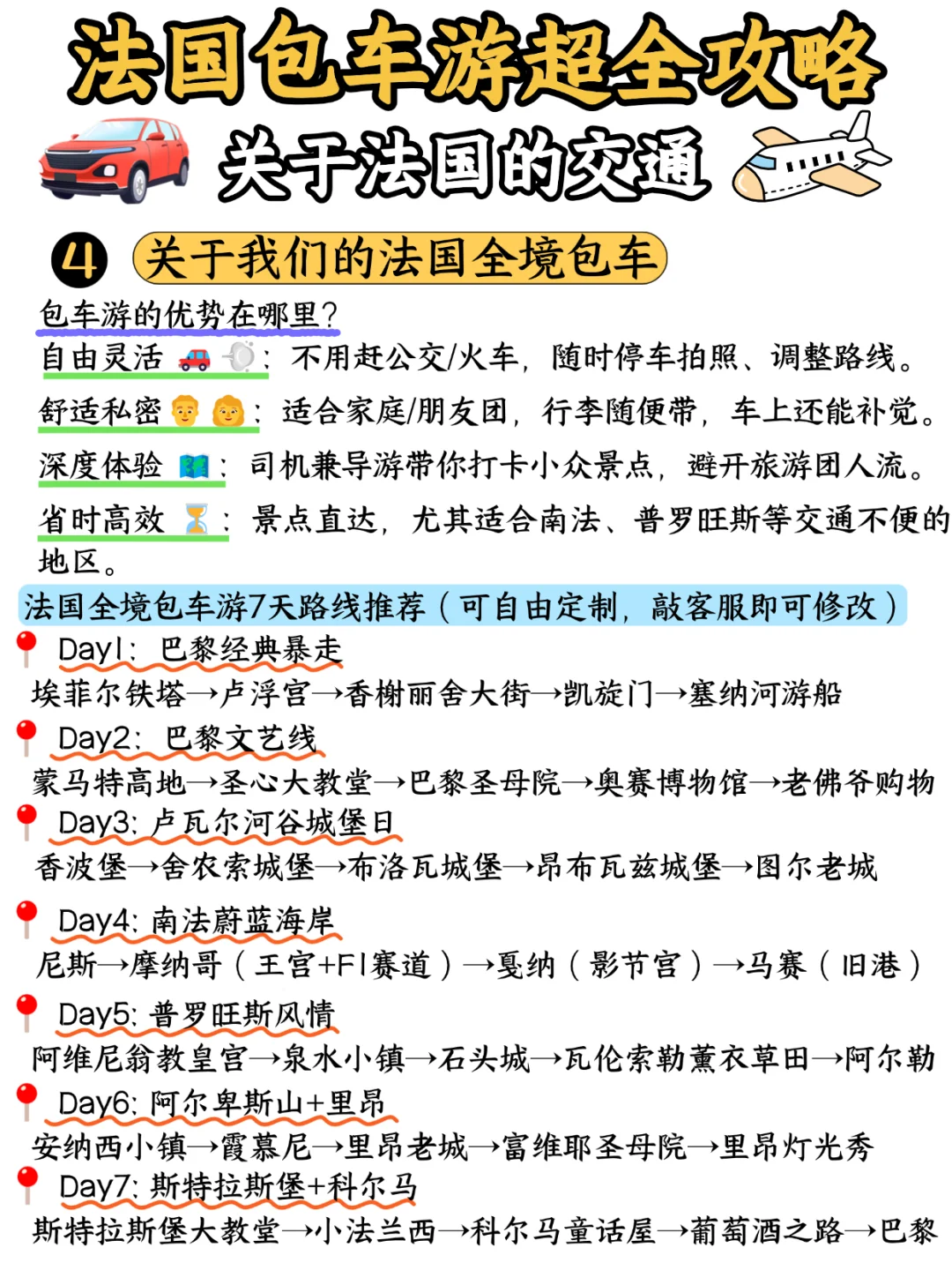 熬夜整理的法国包车攻略😭真的超级香‼