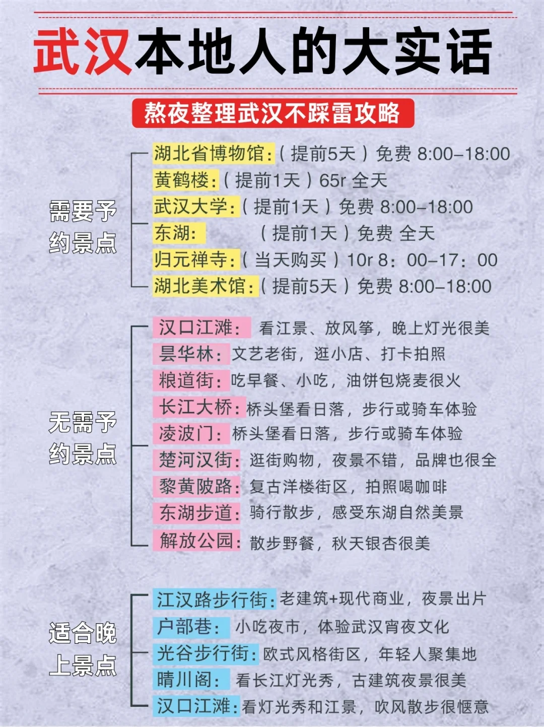 终于🈶人把武汉旅游玩明白了（附景点玩法）