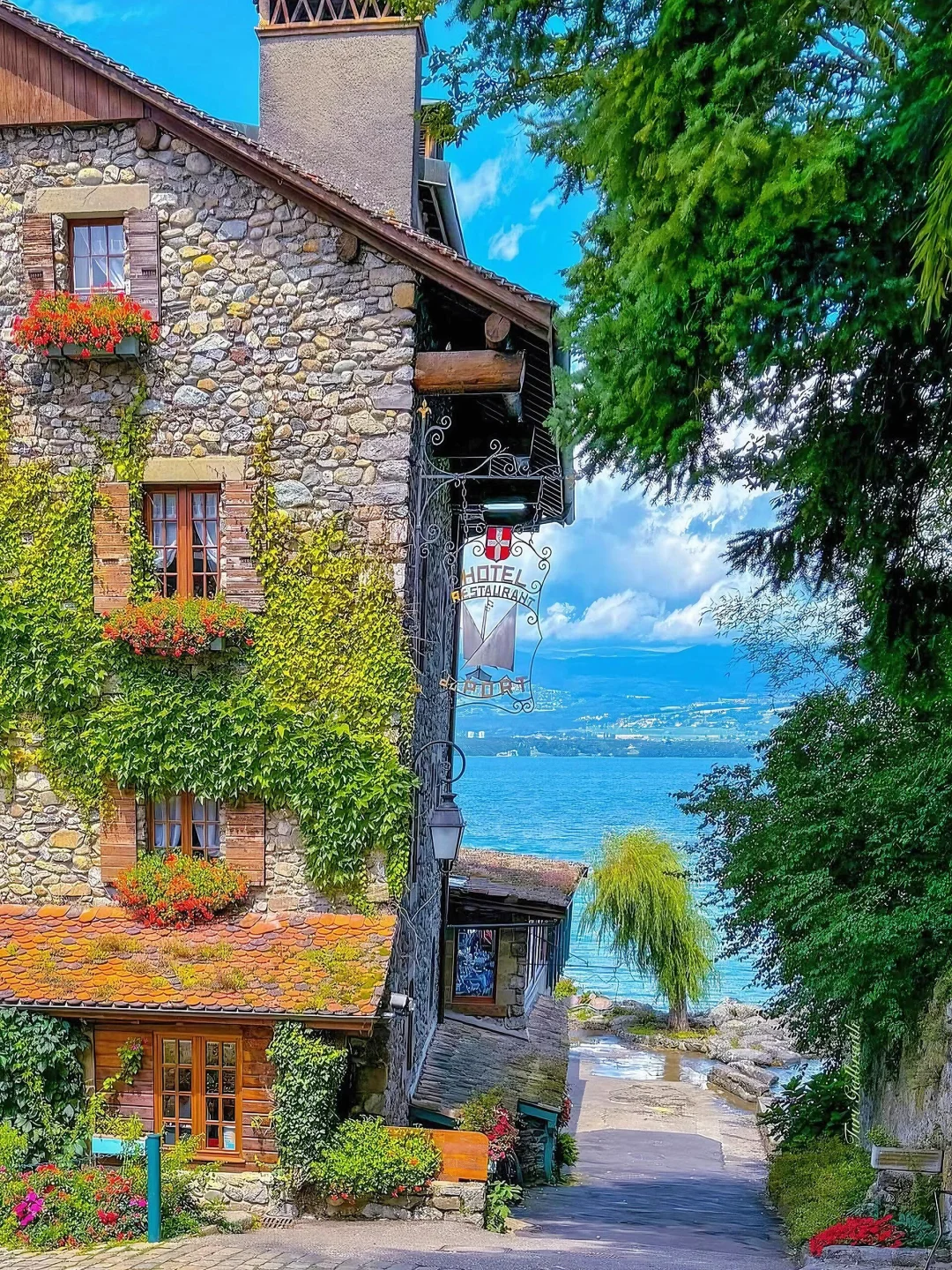 法国人的嘴真严啊💐人少景美的湖畔鲜花小镇