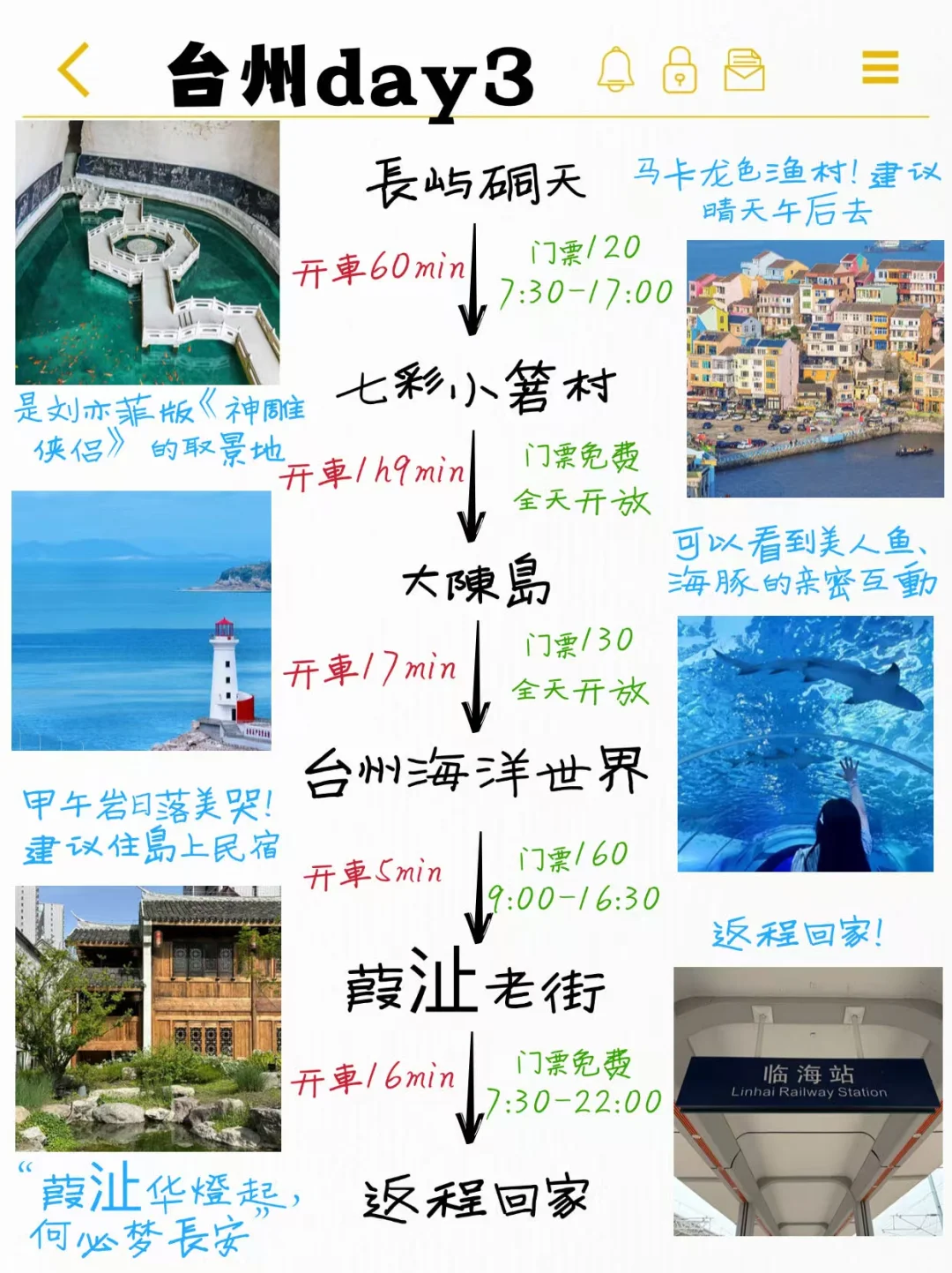 J人熬夜整理台州3天2晚懒人版旅游攻略！