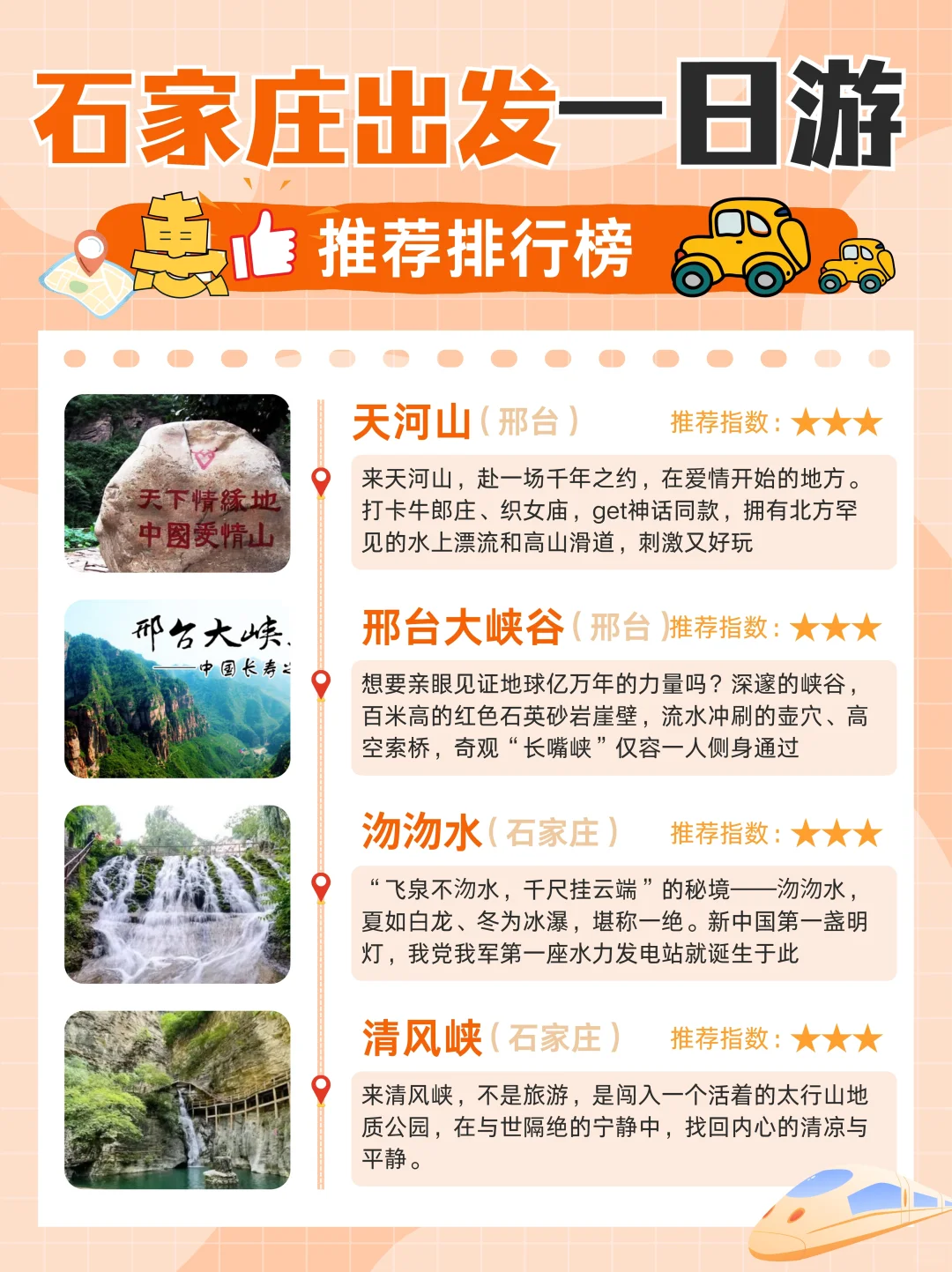 别划走！石家庄周边一日游超全汇总，快收藏