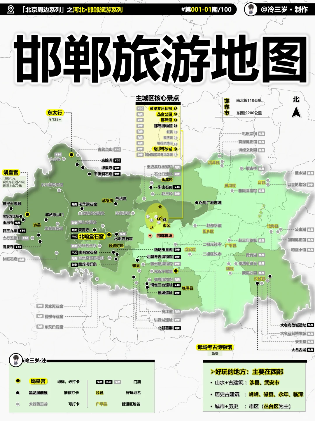 我终于把邯郸旅游攻略画清楚了，20张图！