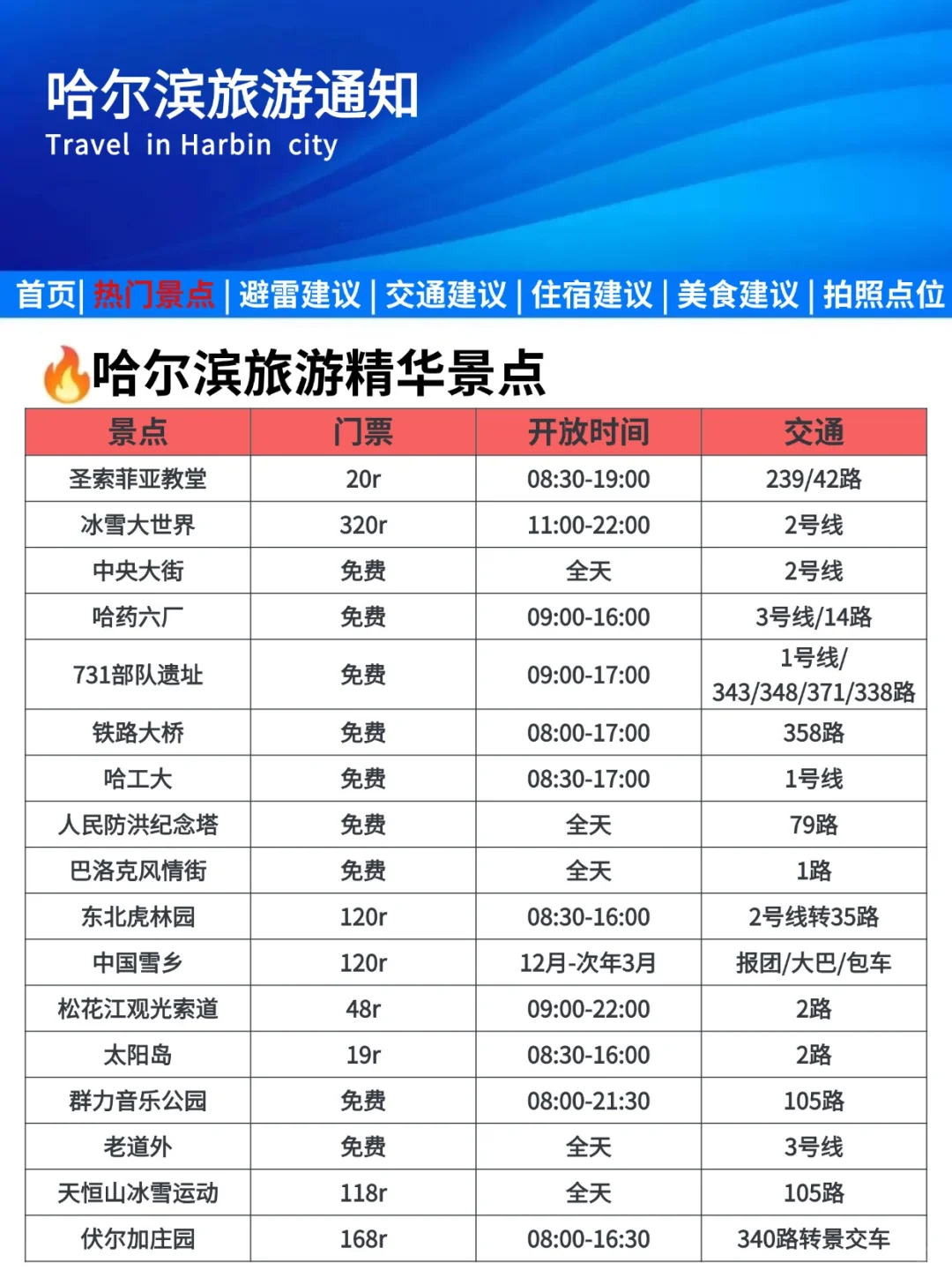 哈尔滨旅游通知！11-12月来哈尔滨的姐妹看