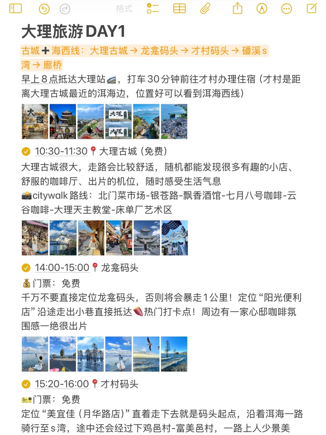 本人对自己做的大理旅游攻略甚是满意🥹