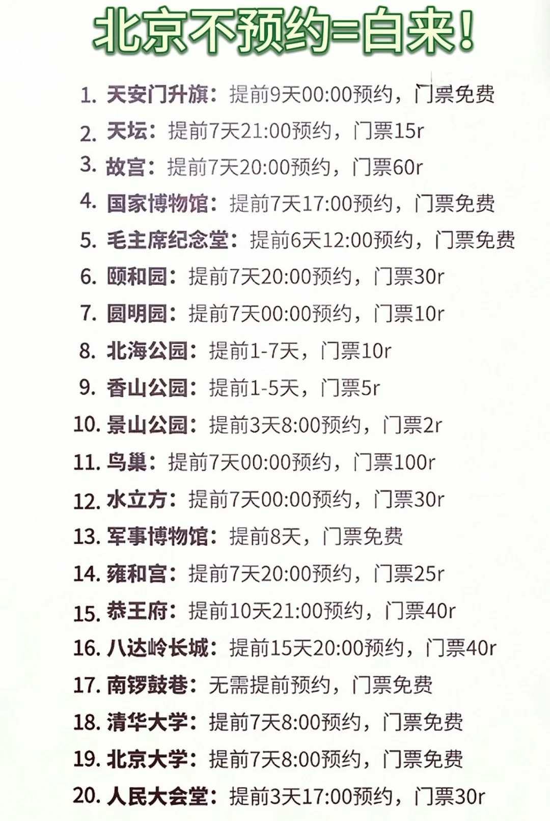 北京景点预约攻略!干货满满